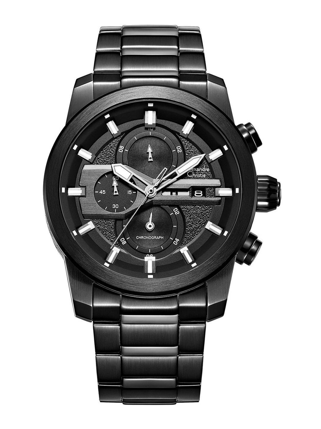 

Alexandre Christie Men Dial & Stainless Steel Bracelet Style Straps Analogue Watch 6562MCBIPBASL, Black