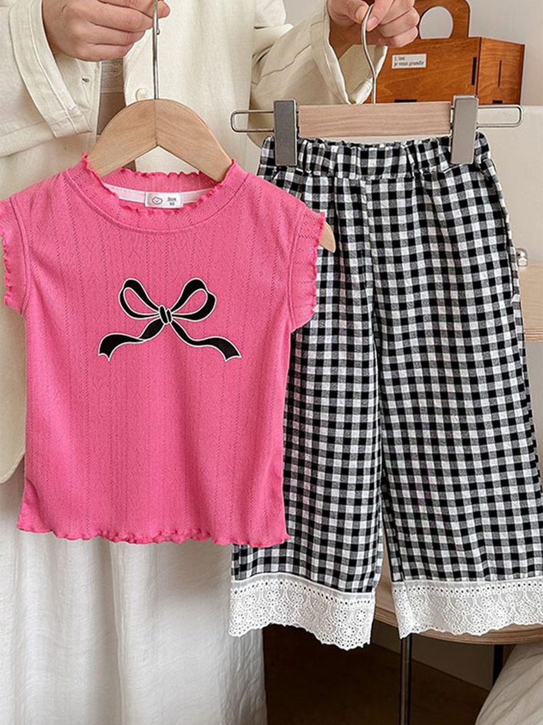 

LULU & SKY Girls T-shirt with Palazzos, Pink
