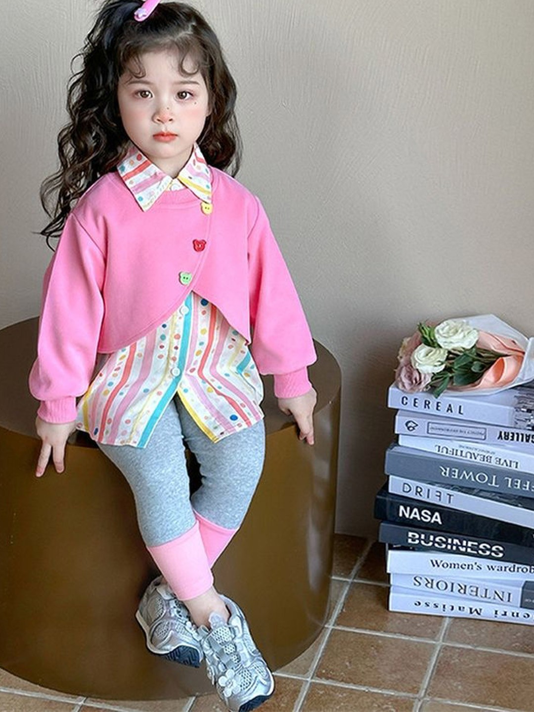 

LULU & SKY Girls Shirt with Leggings, Pink