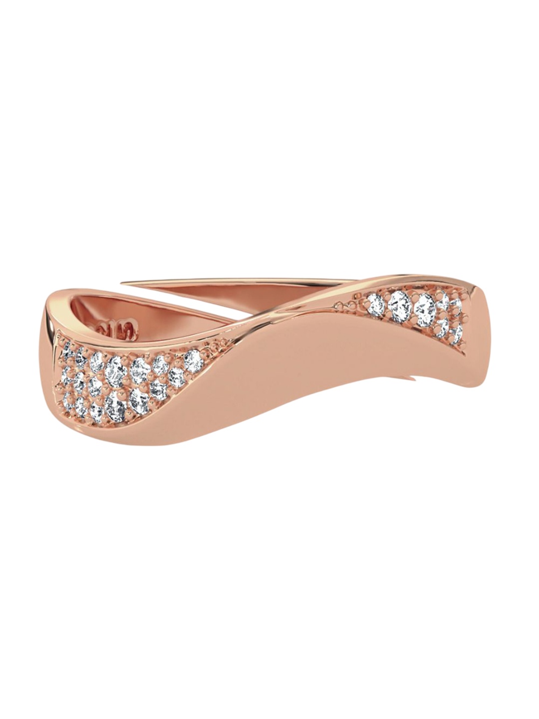 

MAIRA 925 Sterling Silver Rose Gold-Plated Cubic Zirconia Adjustable Finger Ring