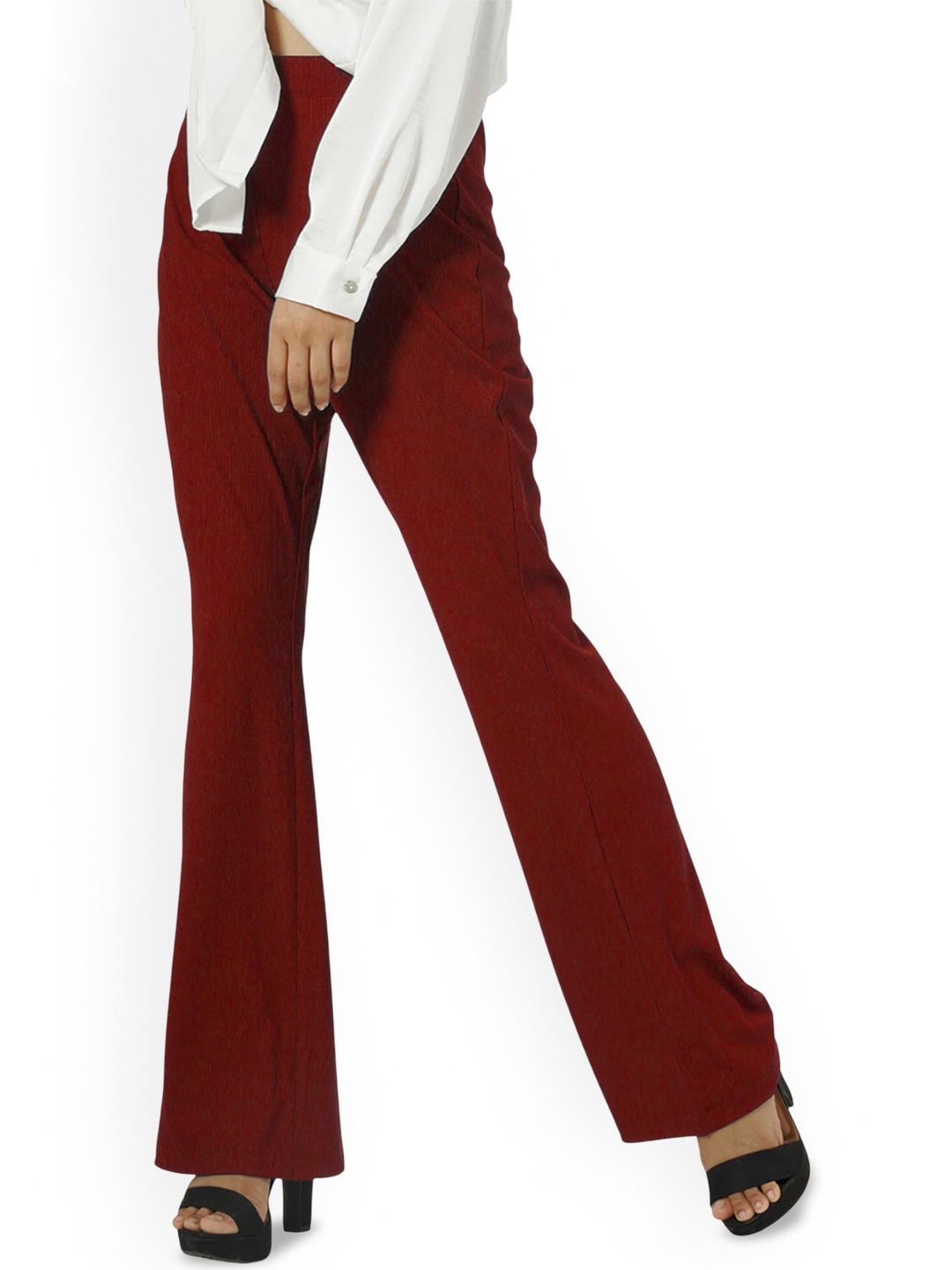 

Taurus High-Rise Flared Trouser, Maroon