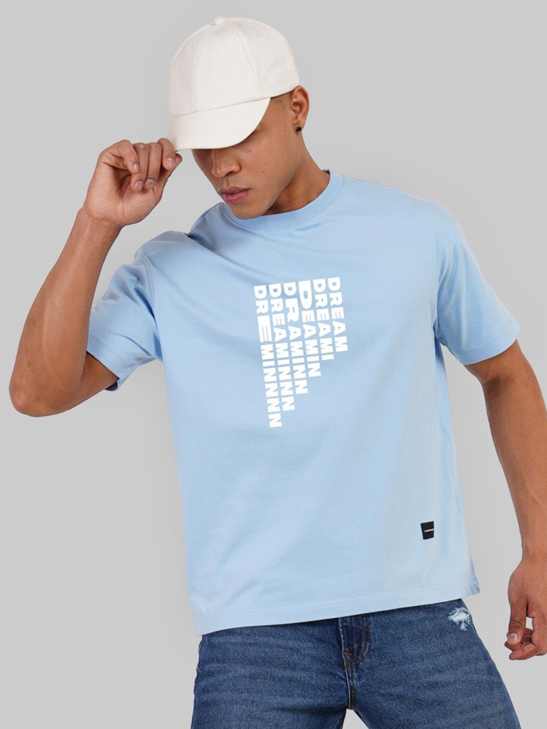 

Underrated Club Men Printed Round Neck Bio Finish T-Shirt, Blue