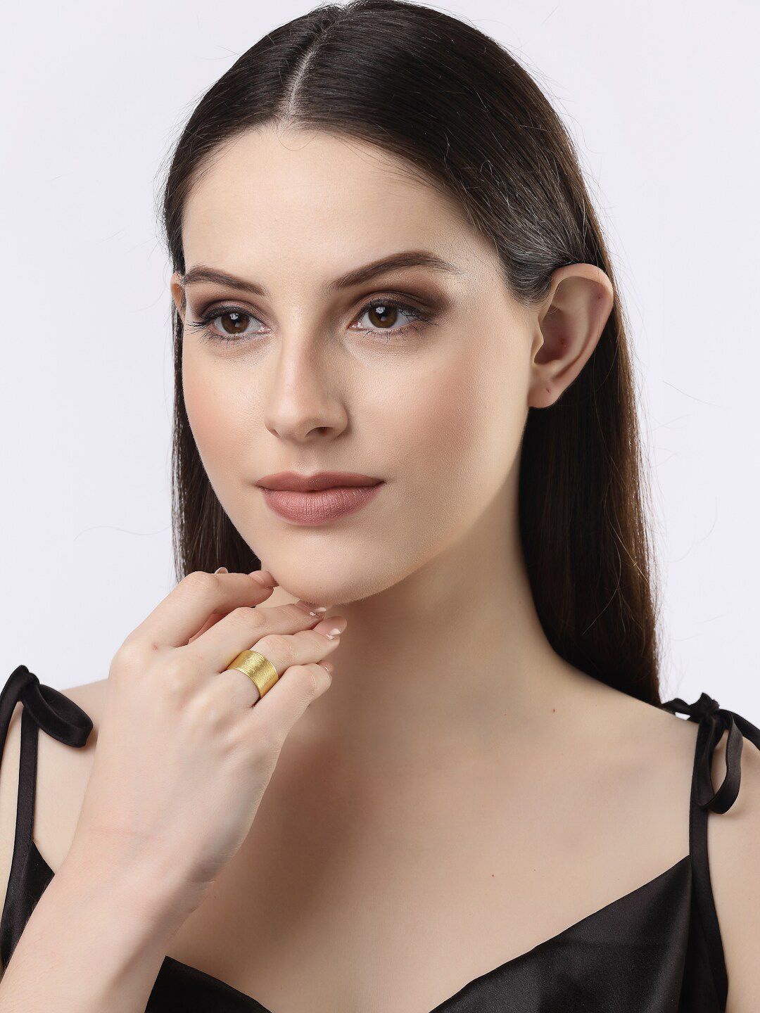 

DressBerry Women Gold Plated Solid Adjustable Finger Ring