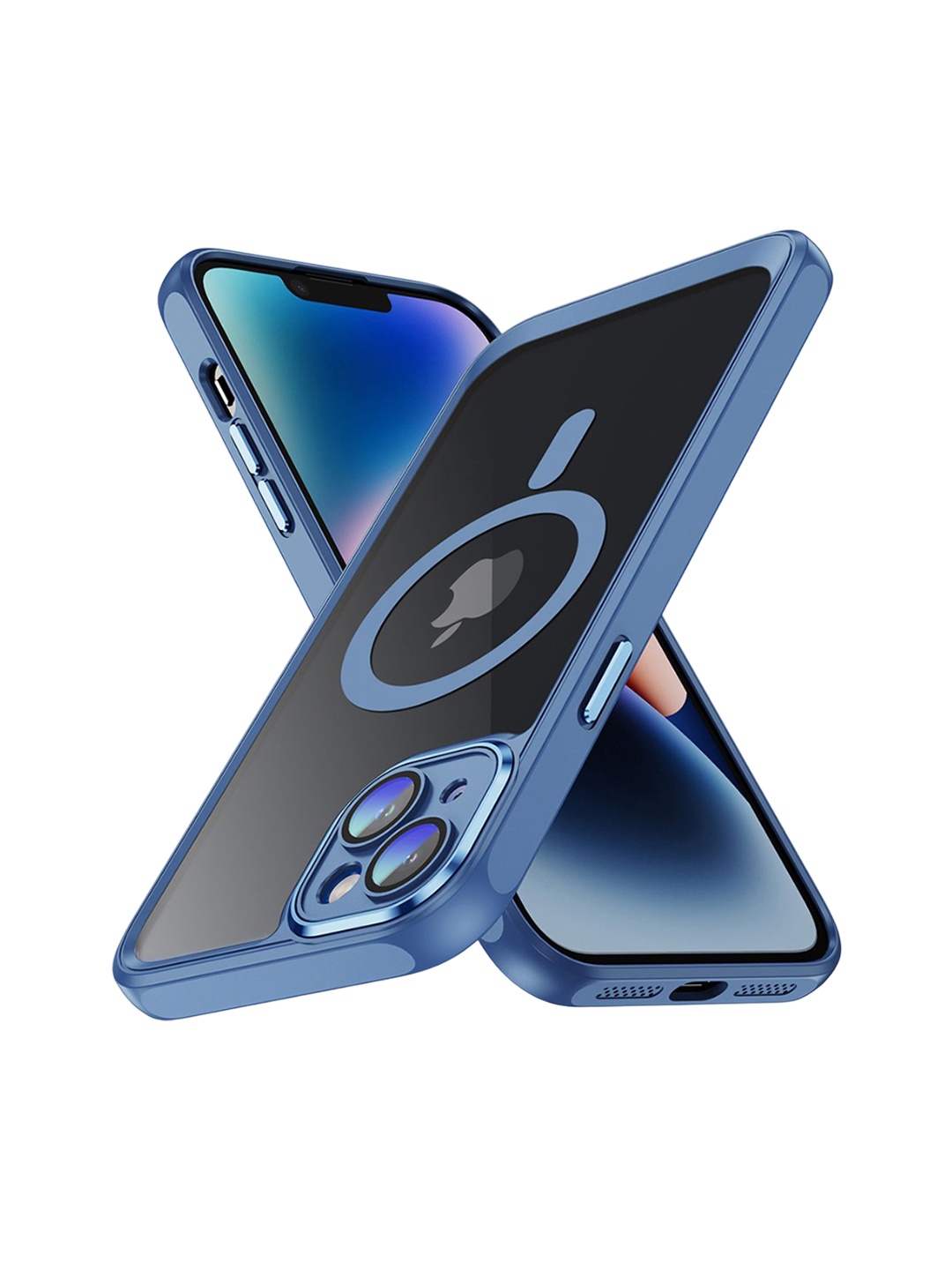 

QRIOH Solid Printed iPhone 15 Plus Back Case Mobile Accessories, Blue