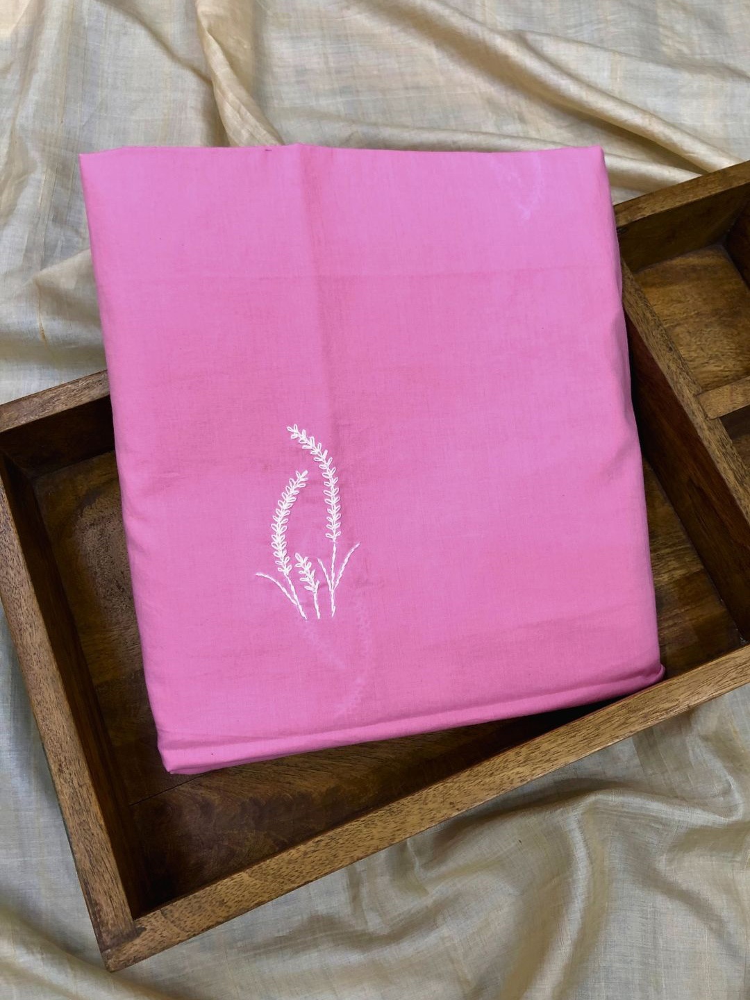 

PALASH Embroidered Pure Cotton Unstitched Dress Material, Pink