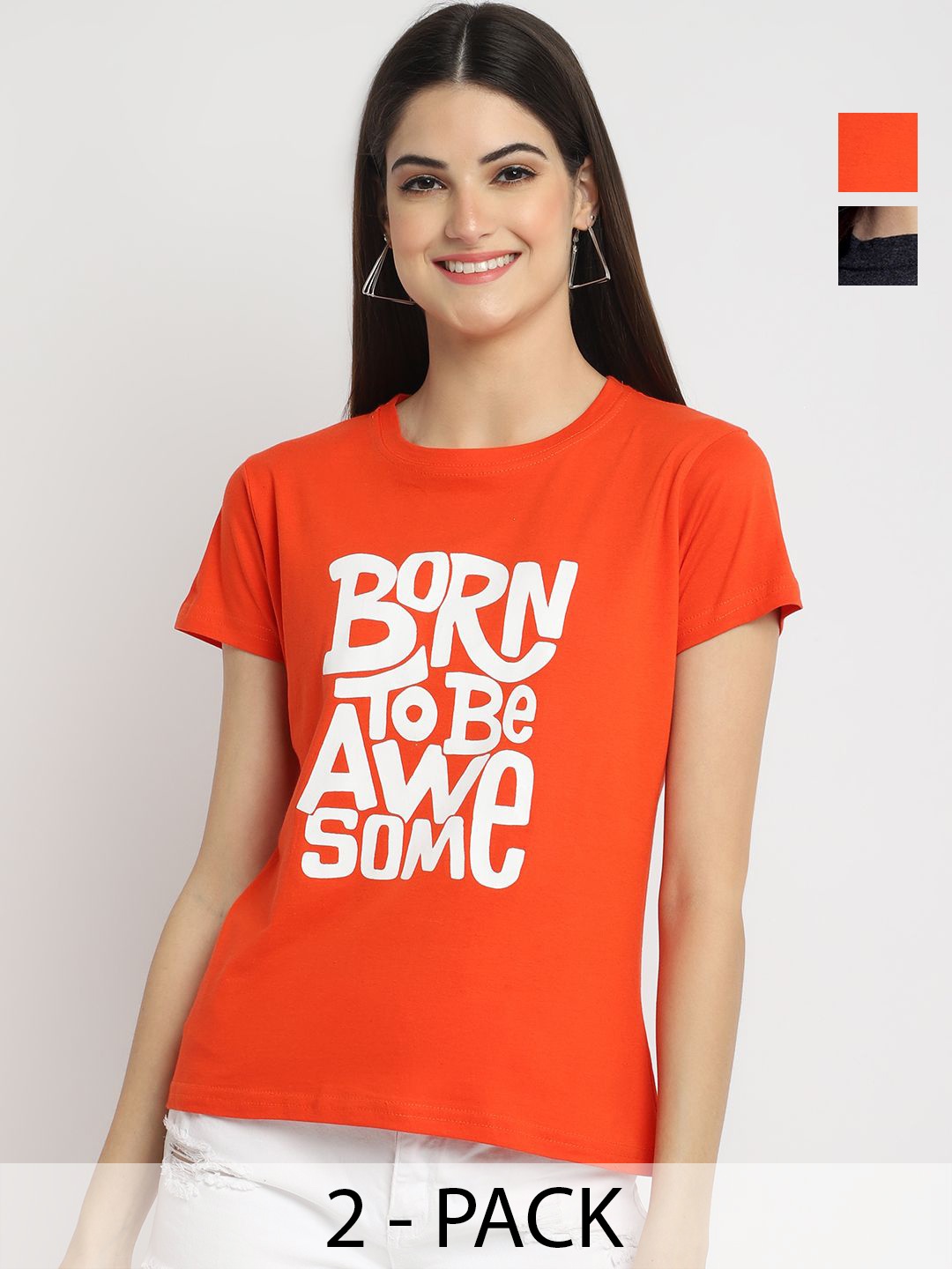 

Dreambe Women Typography Printed T-shirt, Multi