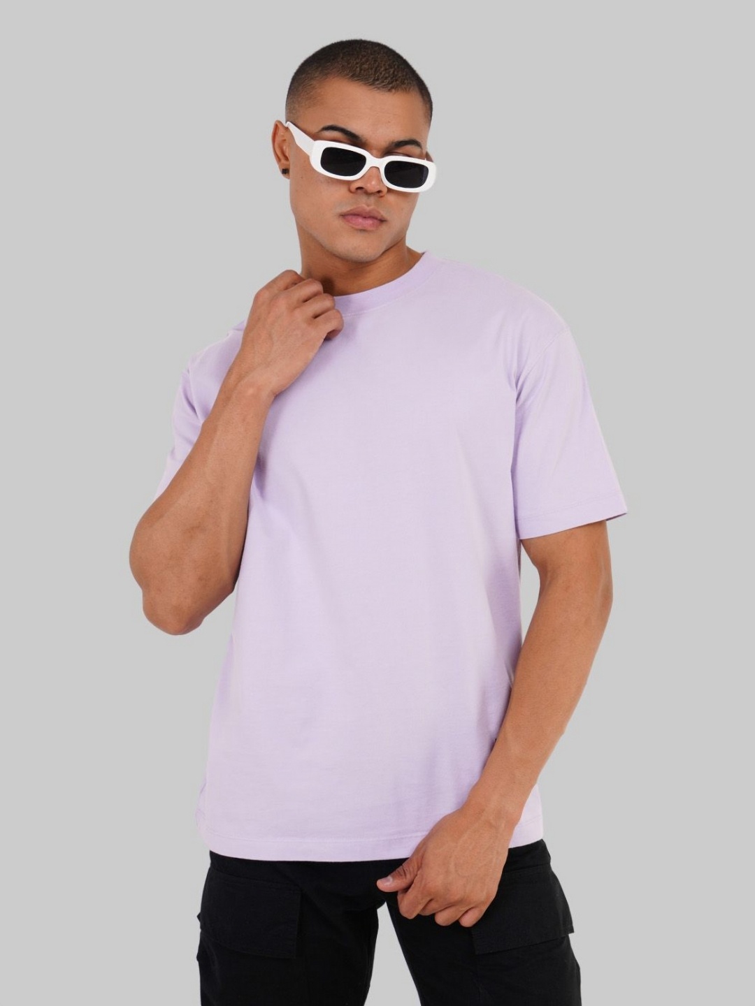 

Underrated Club Men Round Neck Drop Shoulder Sleeves Bio Finish T-Shirt, Lavender