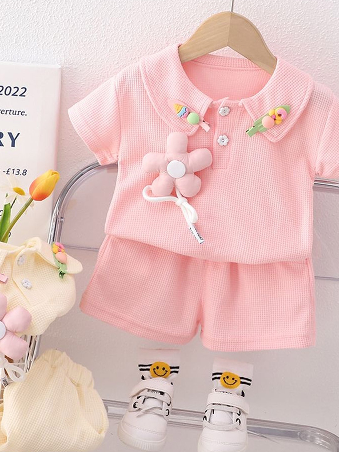 

LULU & SKY Girls Top with Shorts, Pink