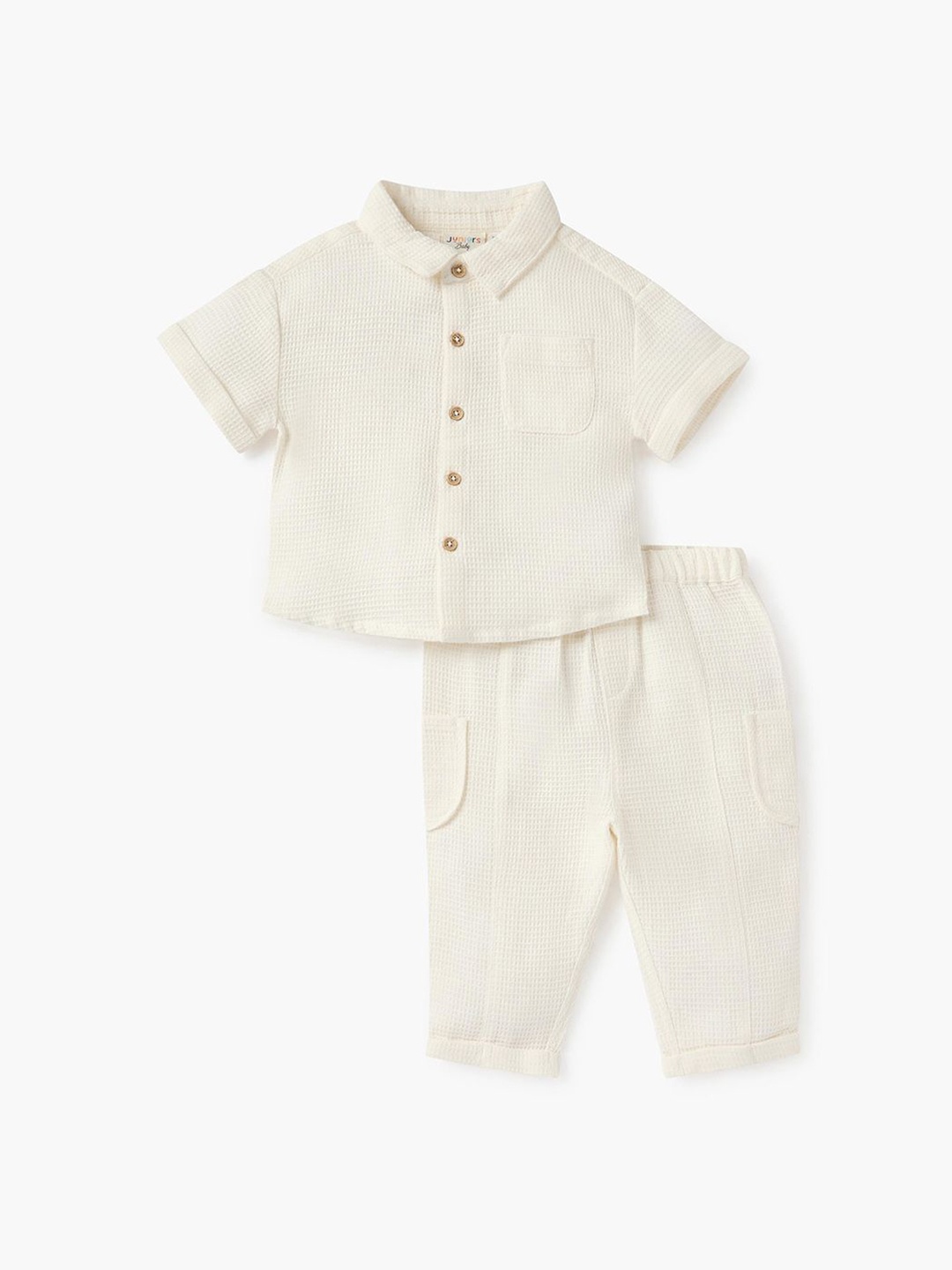 

Juniors by Babyshop Boys Shirt with Trousers, Cream