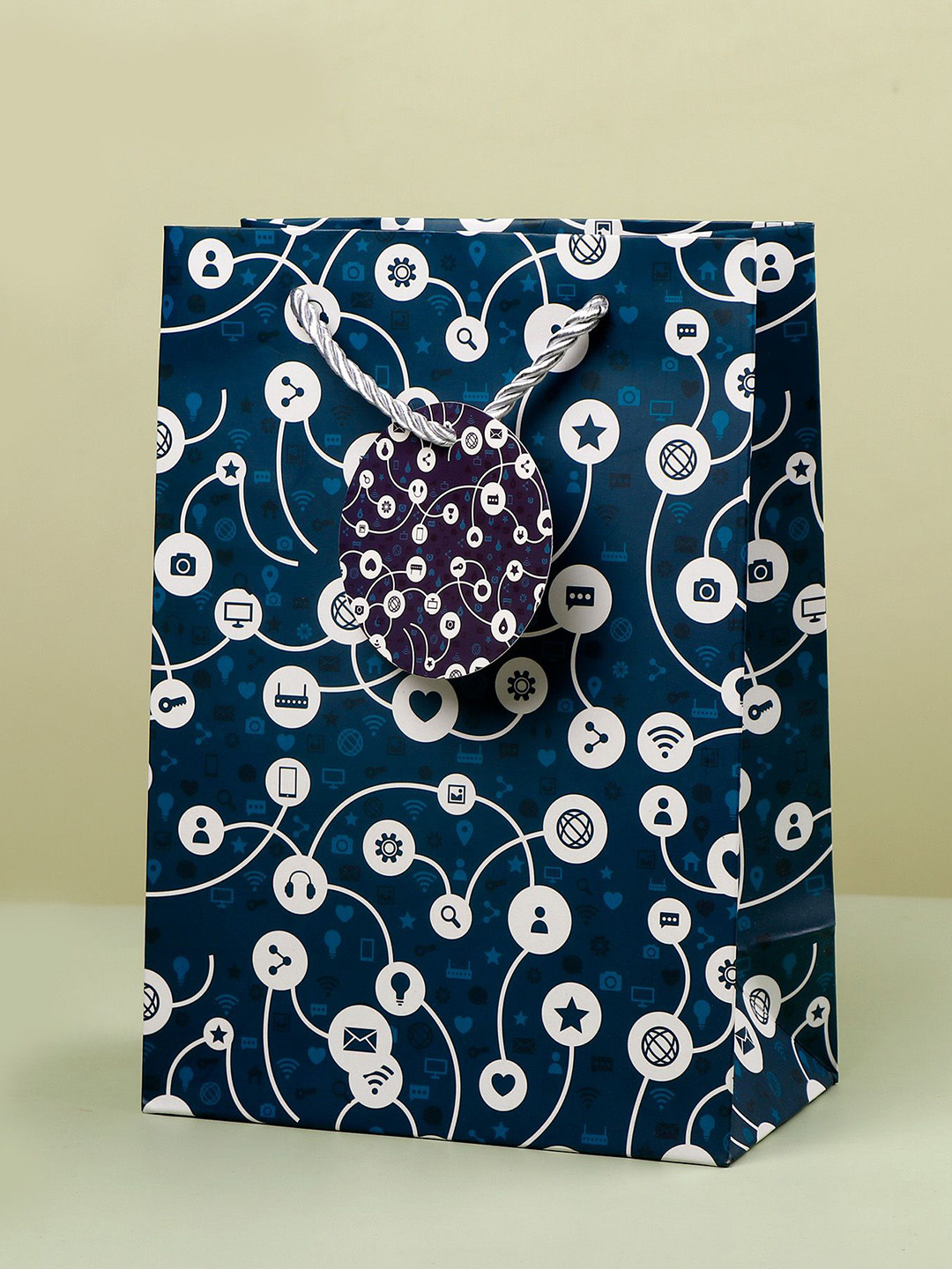 

Archies Printed Shopper Tote Bag with Tasselled, Multi