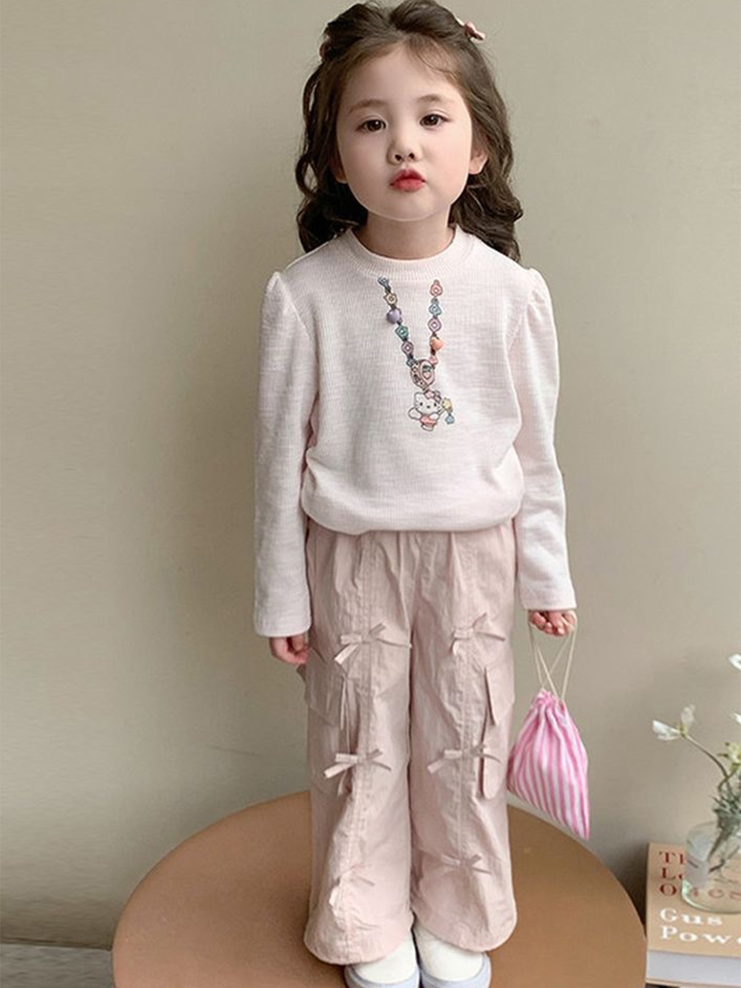 

LULU & SKY Girls T-shirt with Trousers, Pink