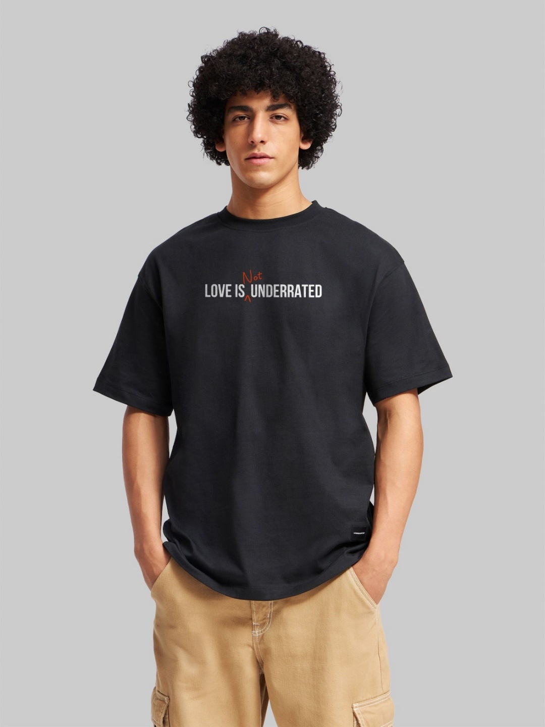 

Underrated Club Men Typography Printed Bio Finish T-Shirt, Black