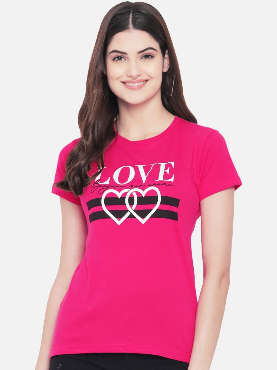 

Dreambe Women Typography Printed T-shirt, Multi