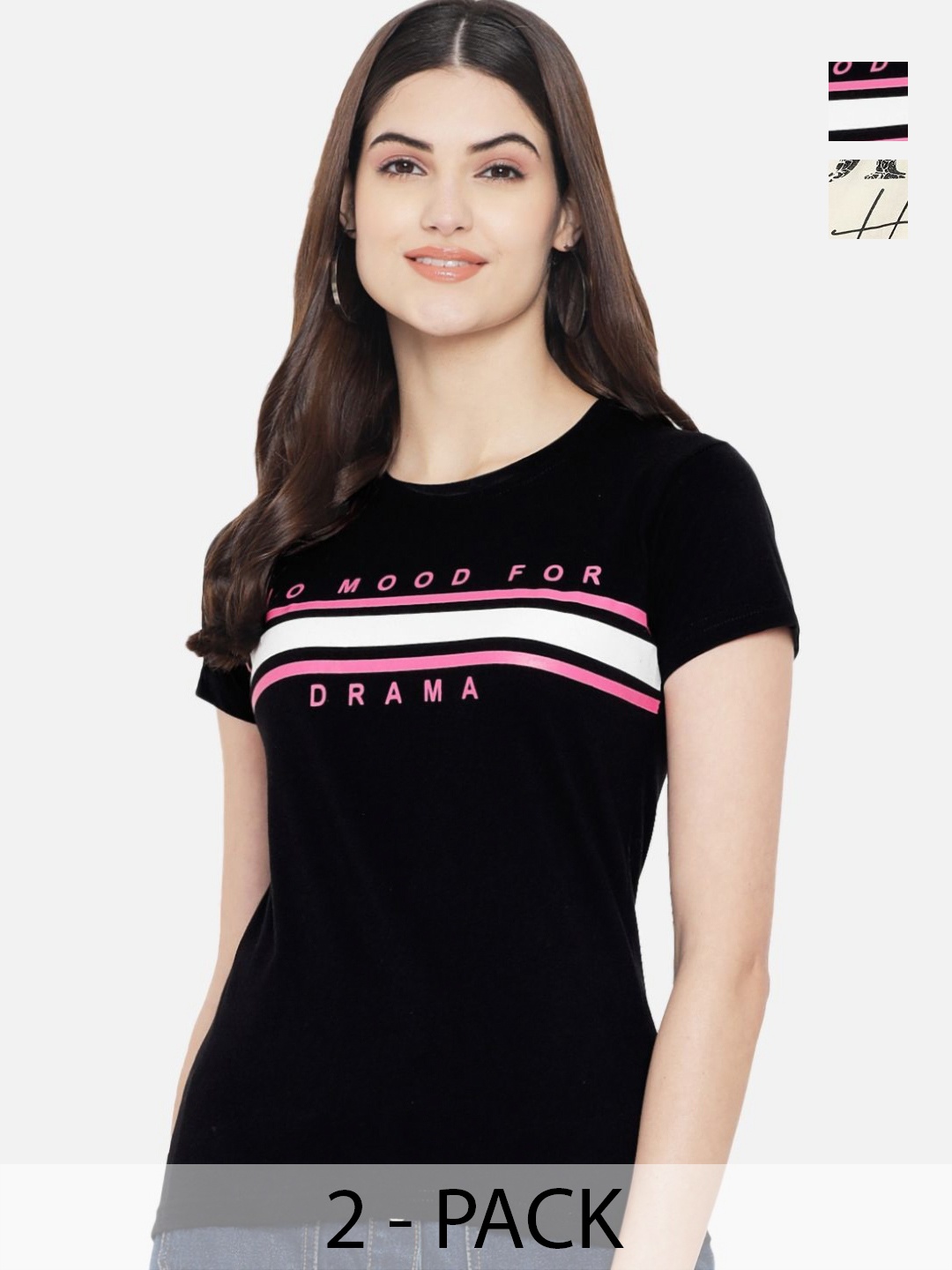 

Dreambe Women Typography Printed T-shirt, Multi
