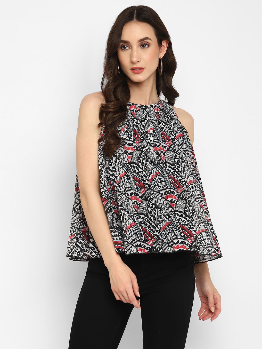 

Taurus Floral Top, Black