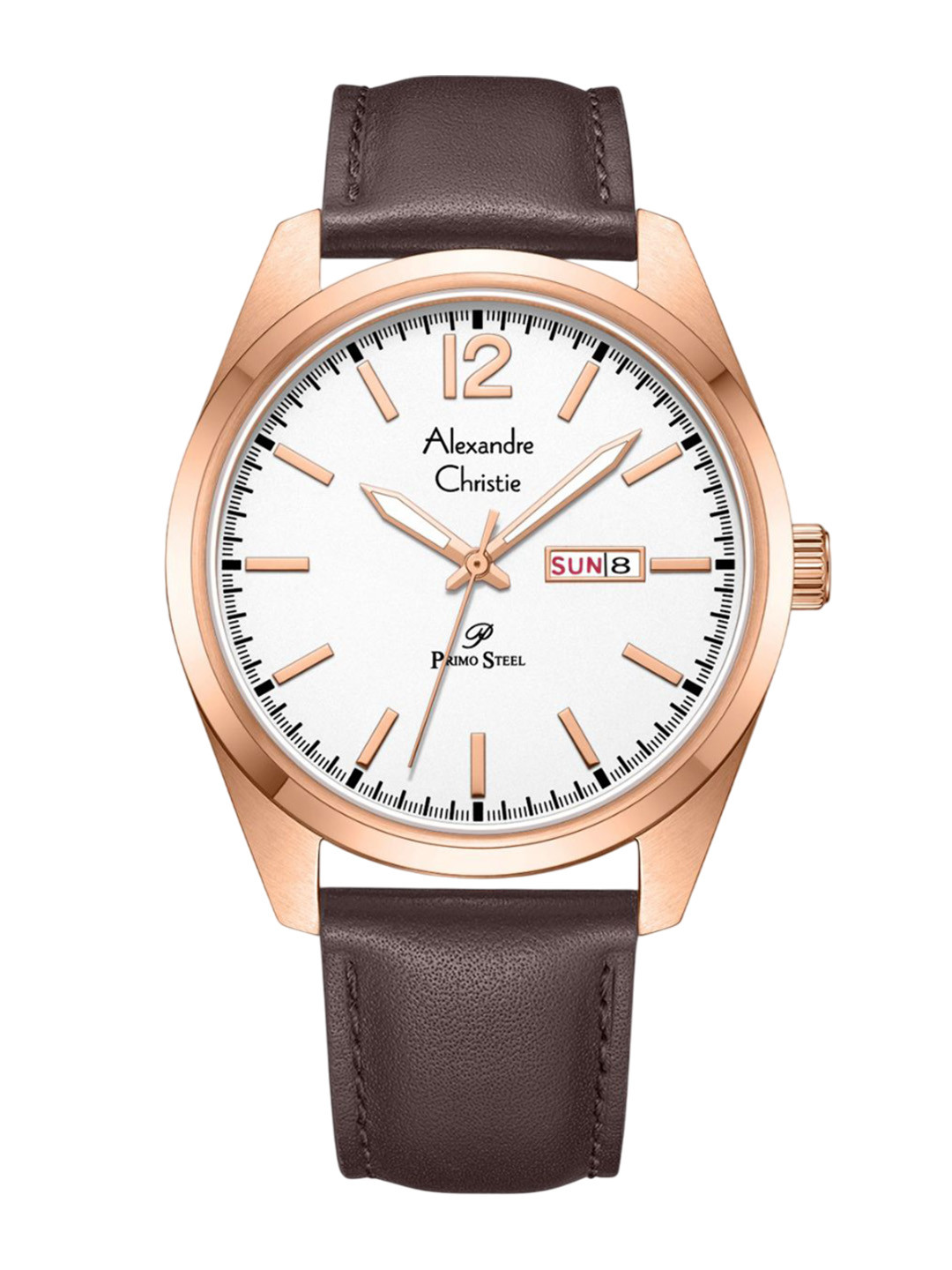 

Alexandre Christie Men Dial & Leather Straps Analogue Watch 1012MELRGSL, Brown