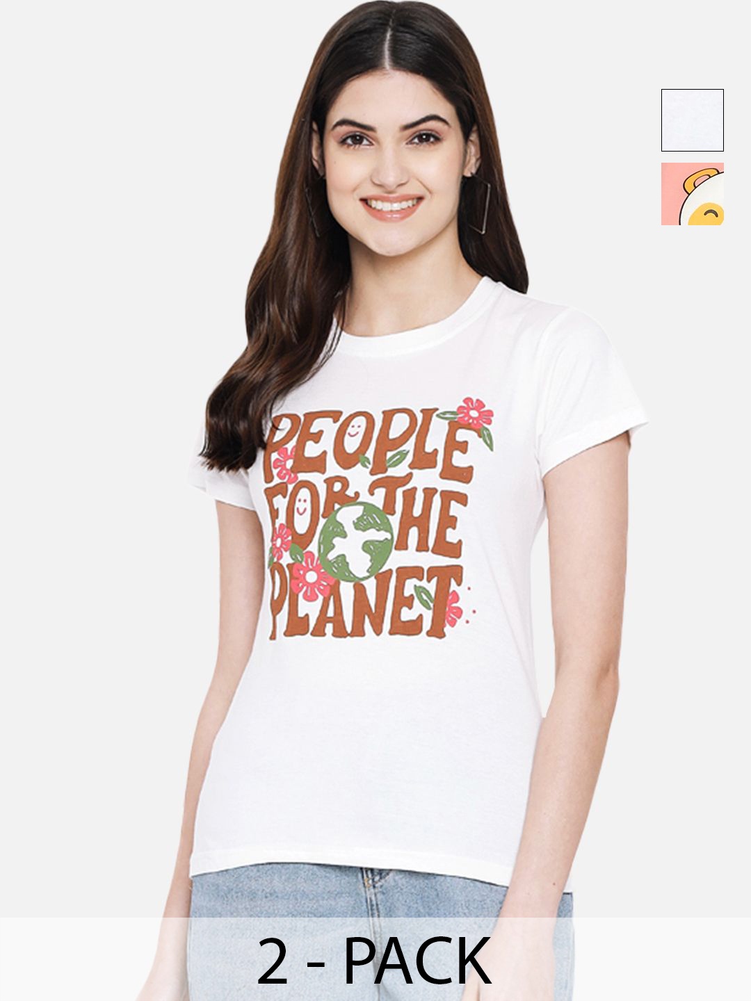 

Dreambe Women Typography Printed T-shirt, Multi