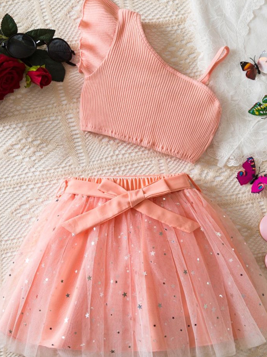 

LULU & SKY Girls Top with Skirt, Pink