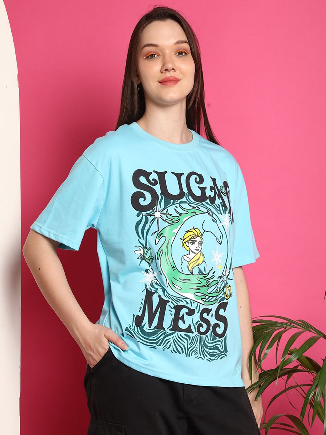 

GLOBAL NOMAD Women Printed T-shirt, Blue