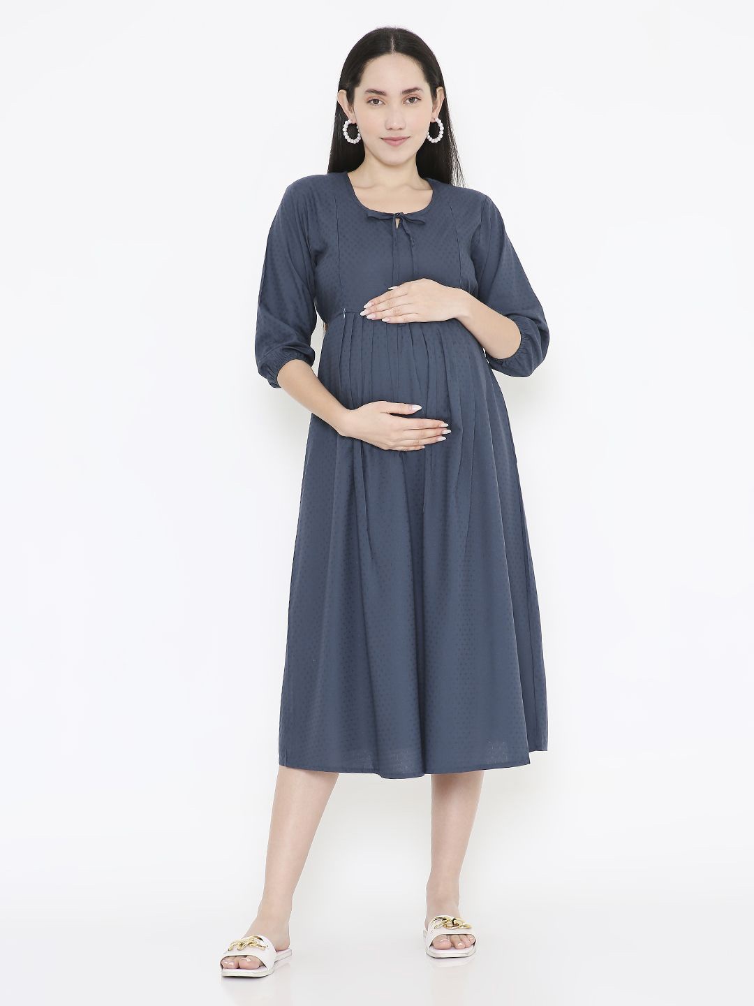 

NIGHTSPREE Maternity Fit & Flare Dress, Grey