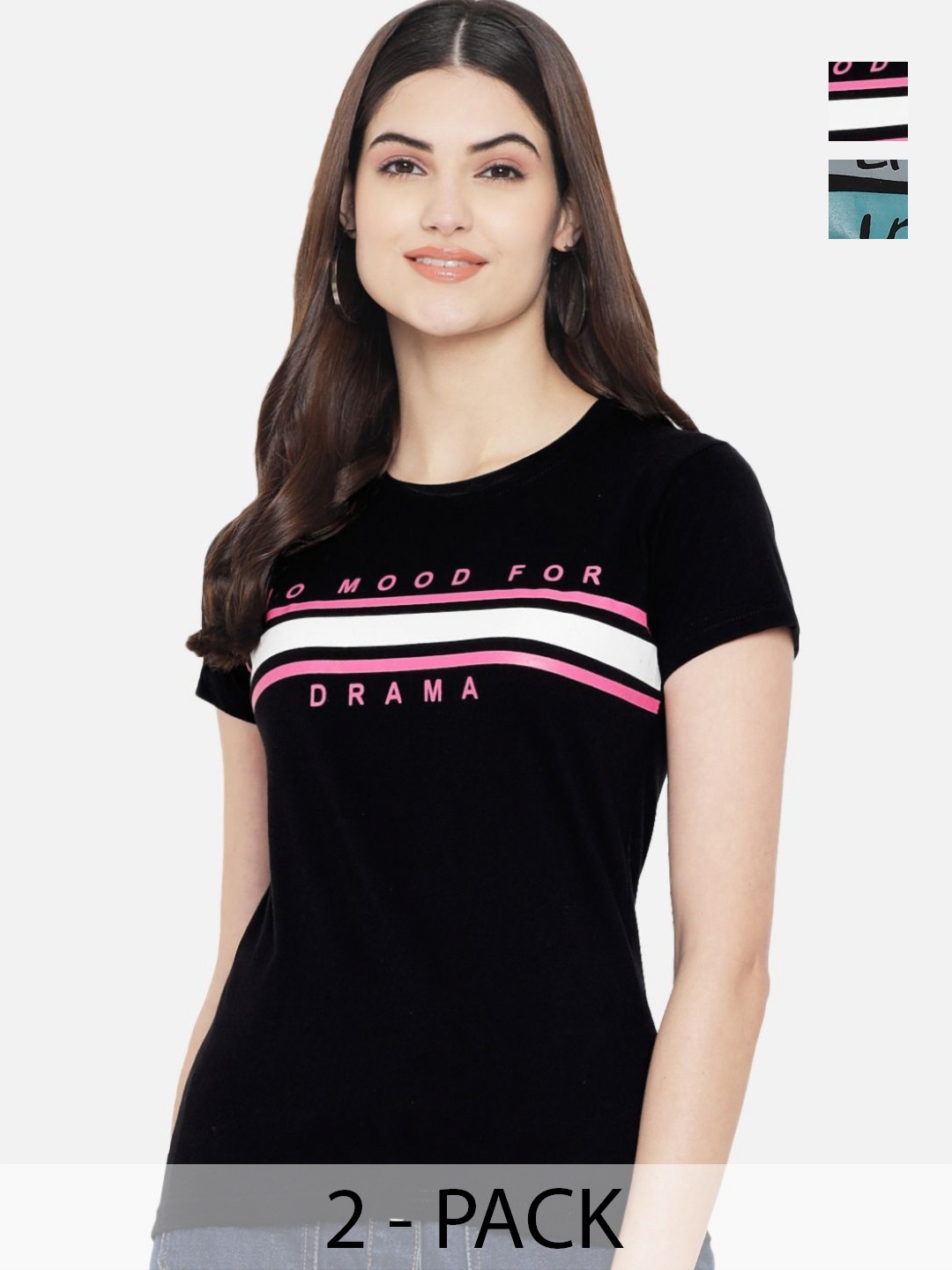 

Dreambe Women Typography Printed T-shirt, Multi
