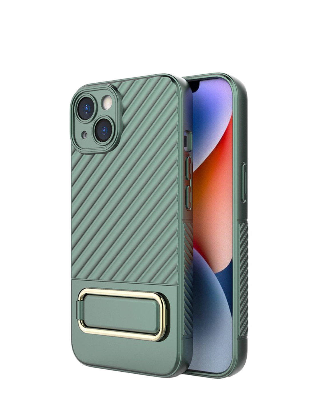 

QRIOH Solid Printed iPhone 14 Back Case Mobile Accessories, Green