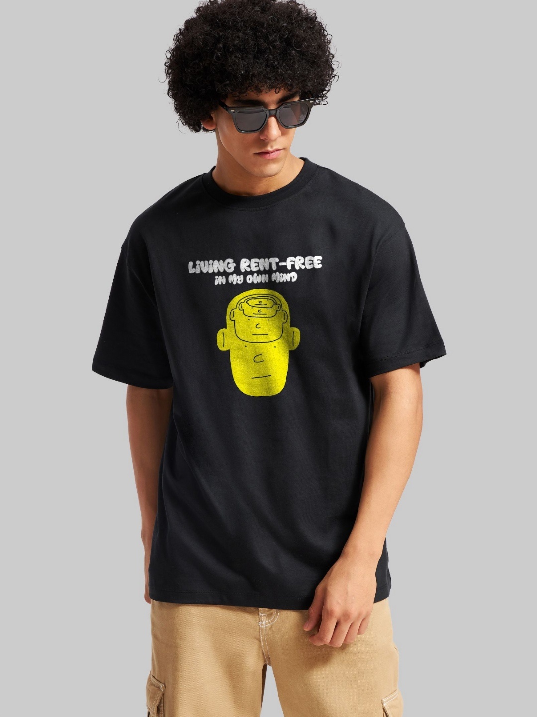 

Underrated Club Men Printed Bio Finish Applique T-shirt, Black