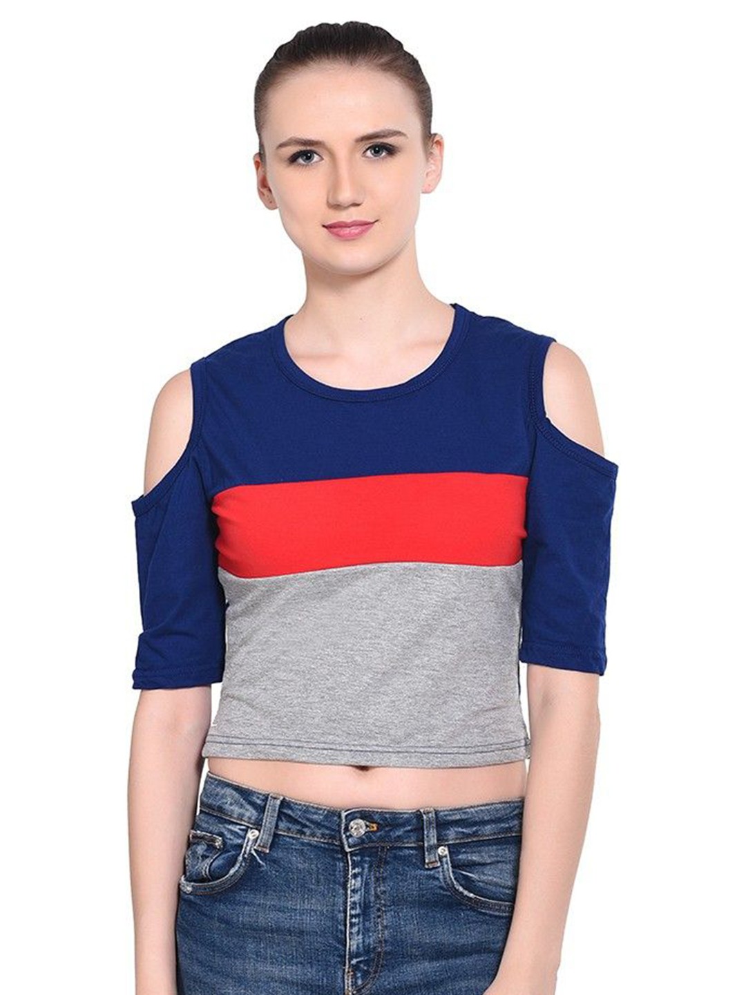 

BEYOU FASHION Women Striped Slim Fit T-shirt, Red