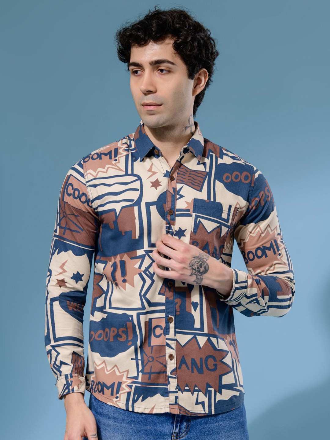 

Albion By CnM Men Comfort Opaque Casual Shirt, Multi
