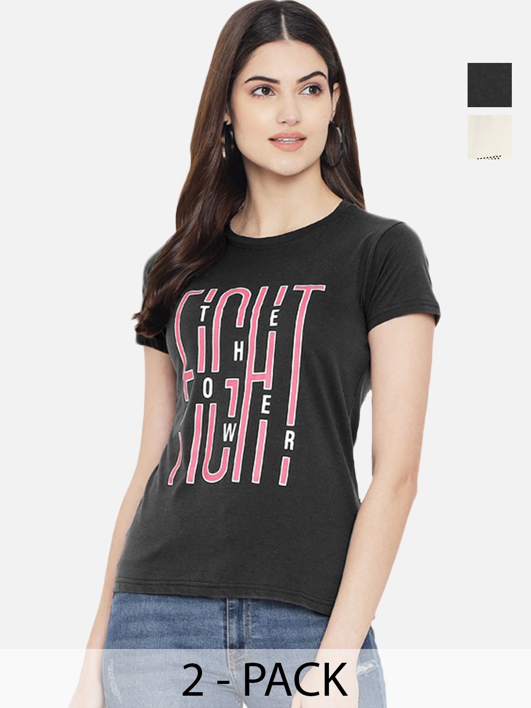 

Dreambe Women Typography Printed T-shirt, Multi