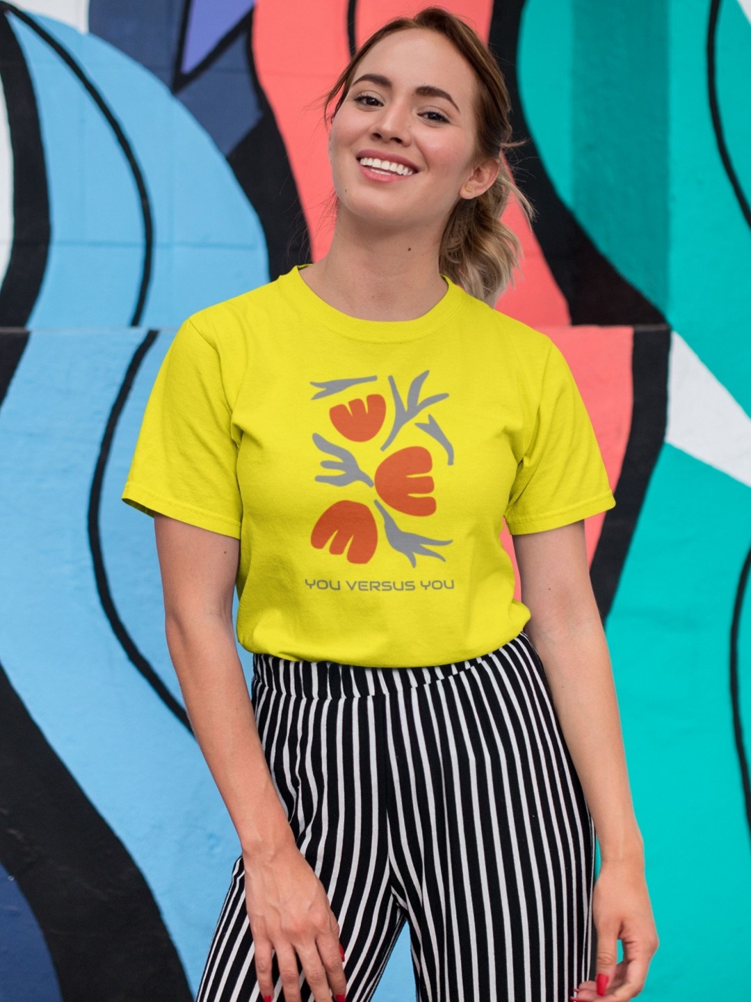 

Moda Rapido Women Typography Cotton Bio Finish Printed T-shirt, Yellow