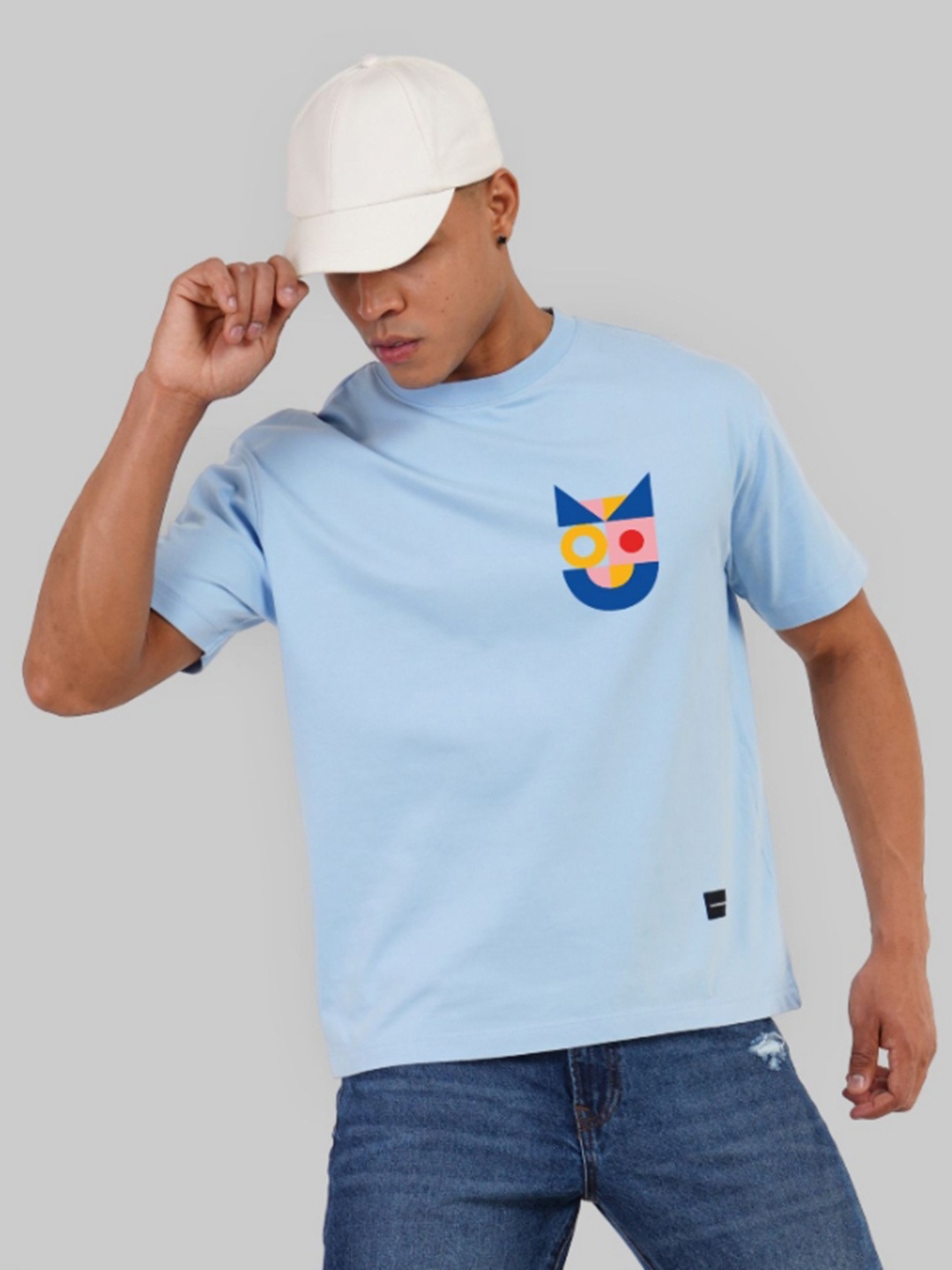 

Underrated Club Men Printed Round Neck Bio Finish T-Shirt, Blue