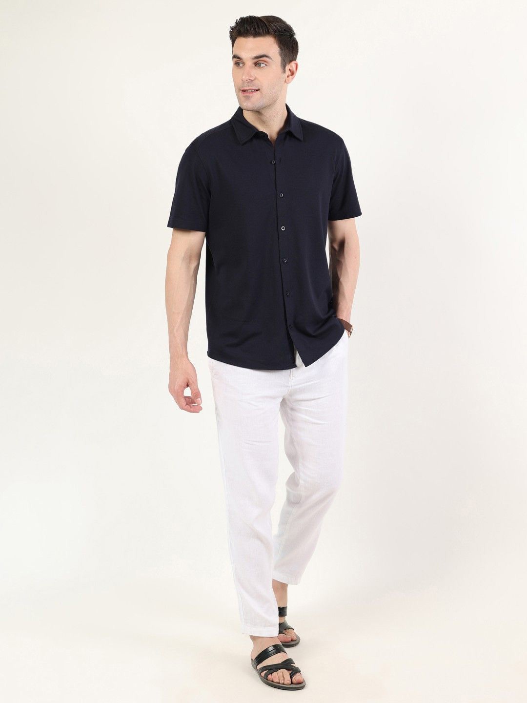 

EAZY Men Opaque Casual Shirt, Navy blue