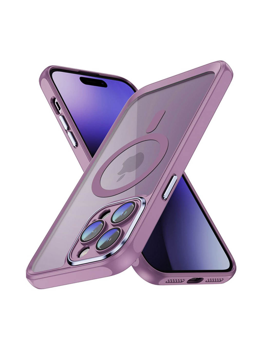 

QRIOH Solid Printed iPhone 14 Pro Back Case Mobile Accessories, Lavender