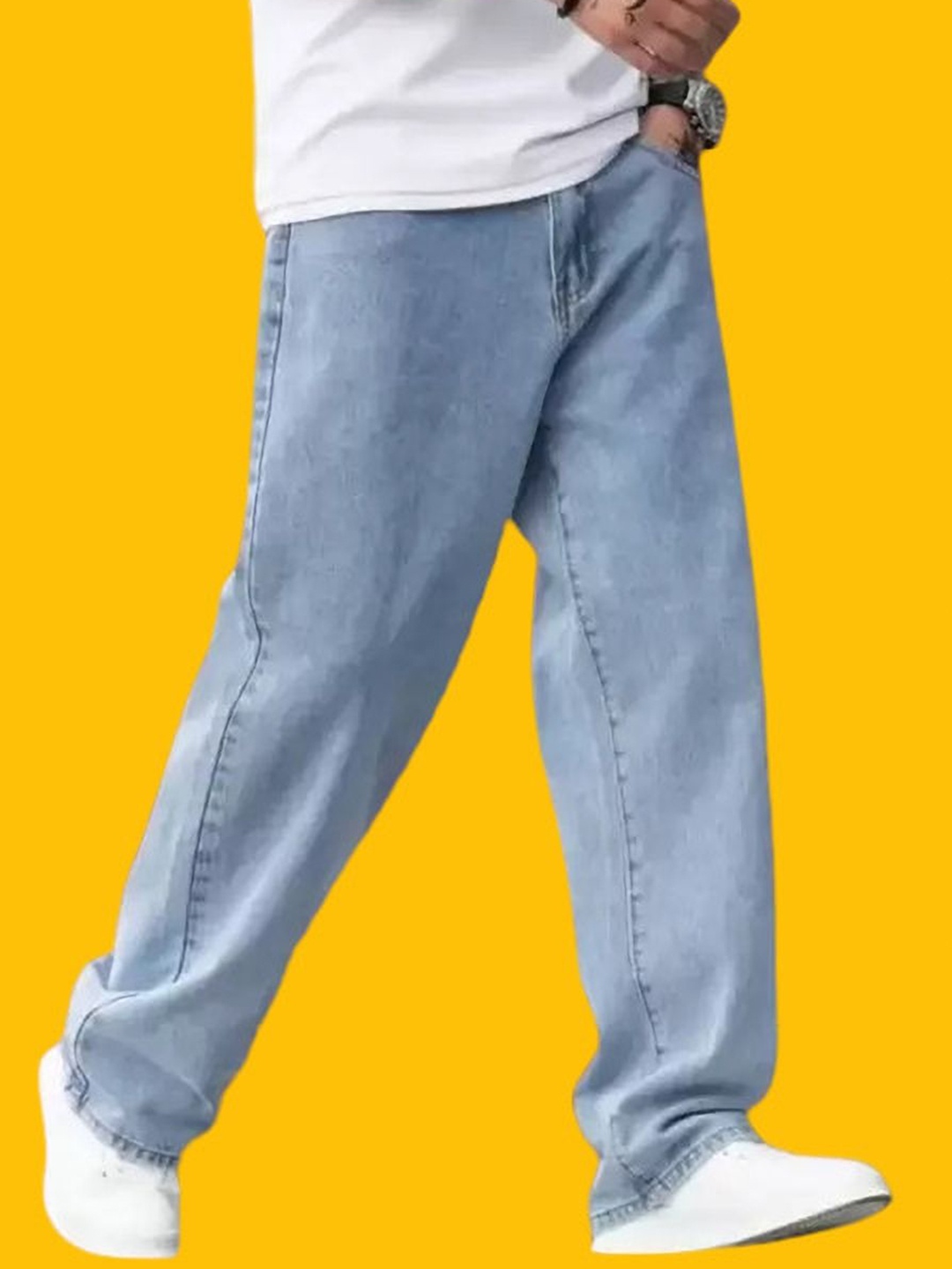 

COMFITS Men Classic Highly Distressed Heavy Fade Stretchable Jeans, Blue