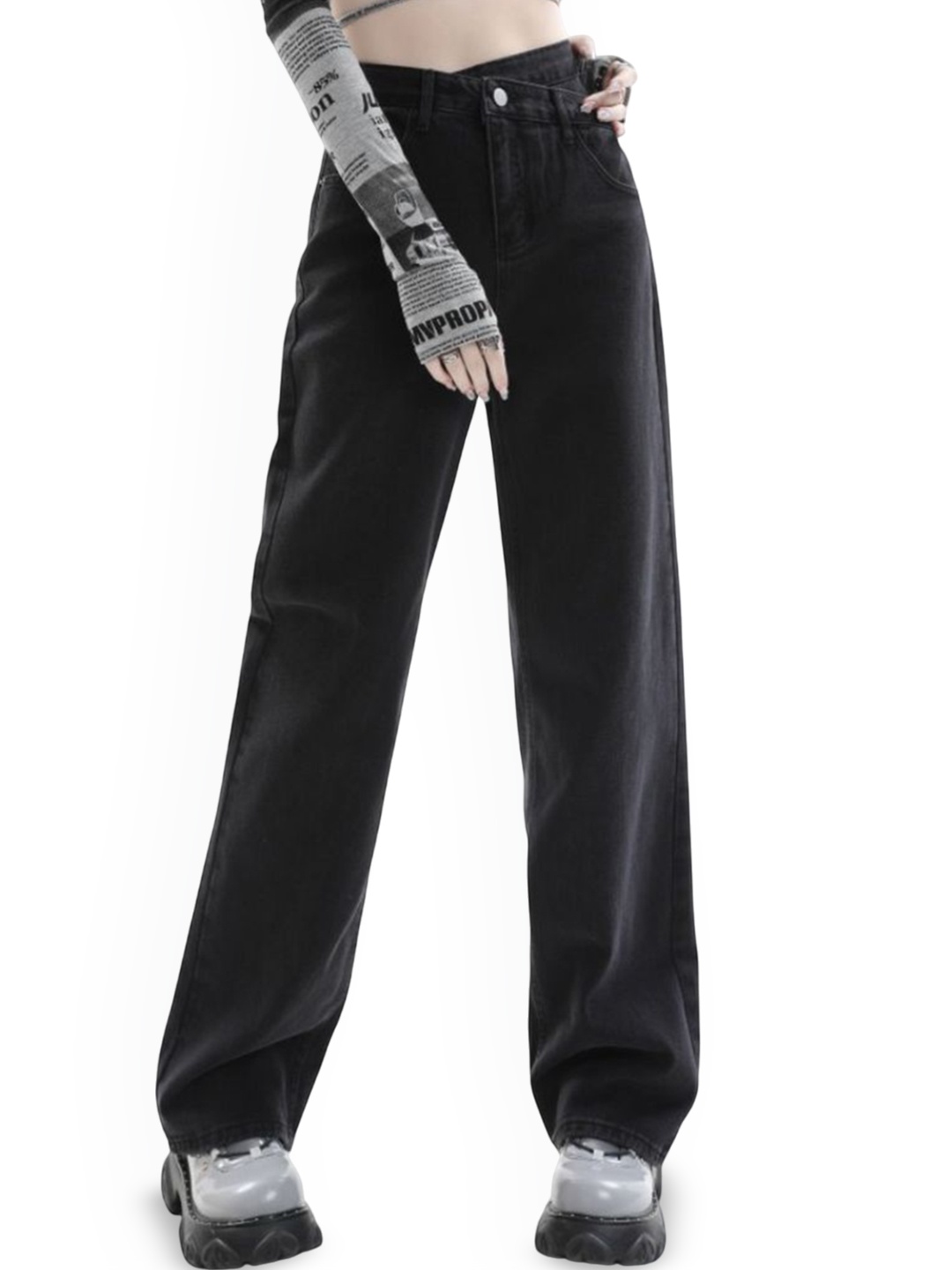 

StyleCast Women Straight Fit High-Rise Jeans, Black
