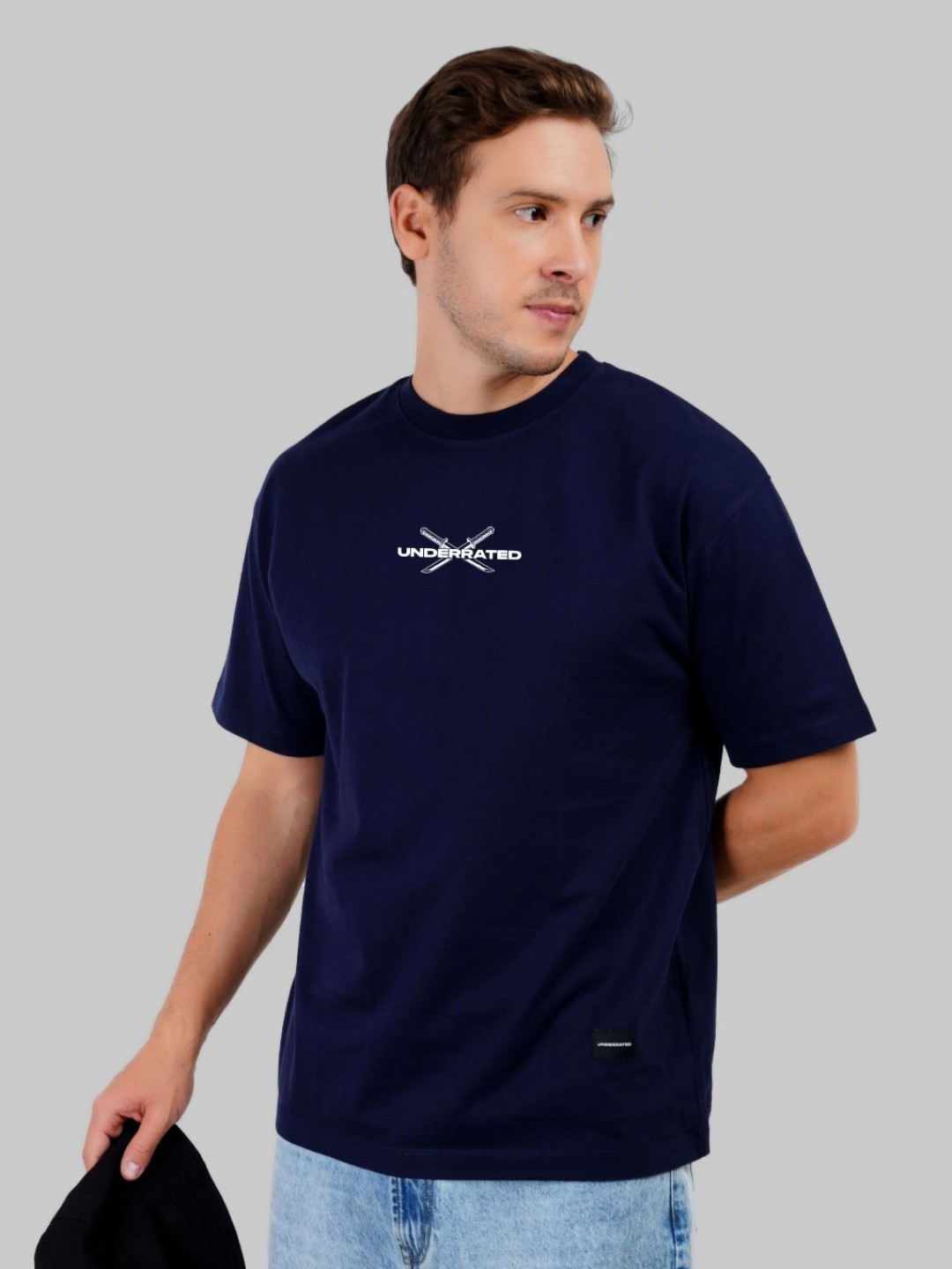 

Underrated Club Men Typography Bio Finish T-shirt, Navy blue