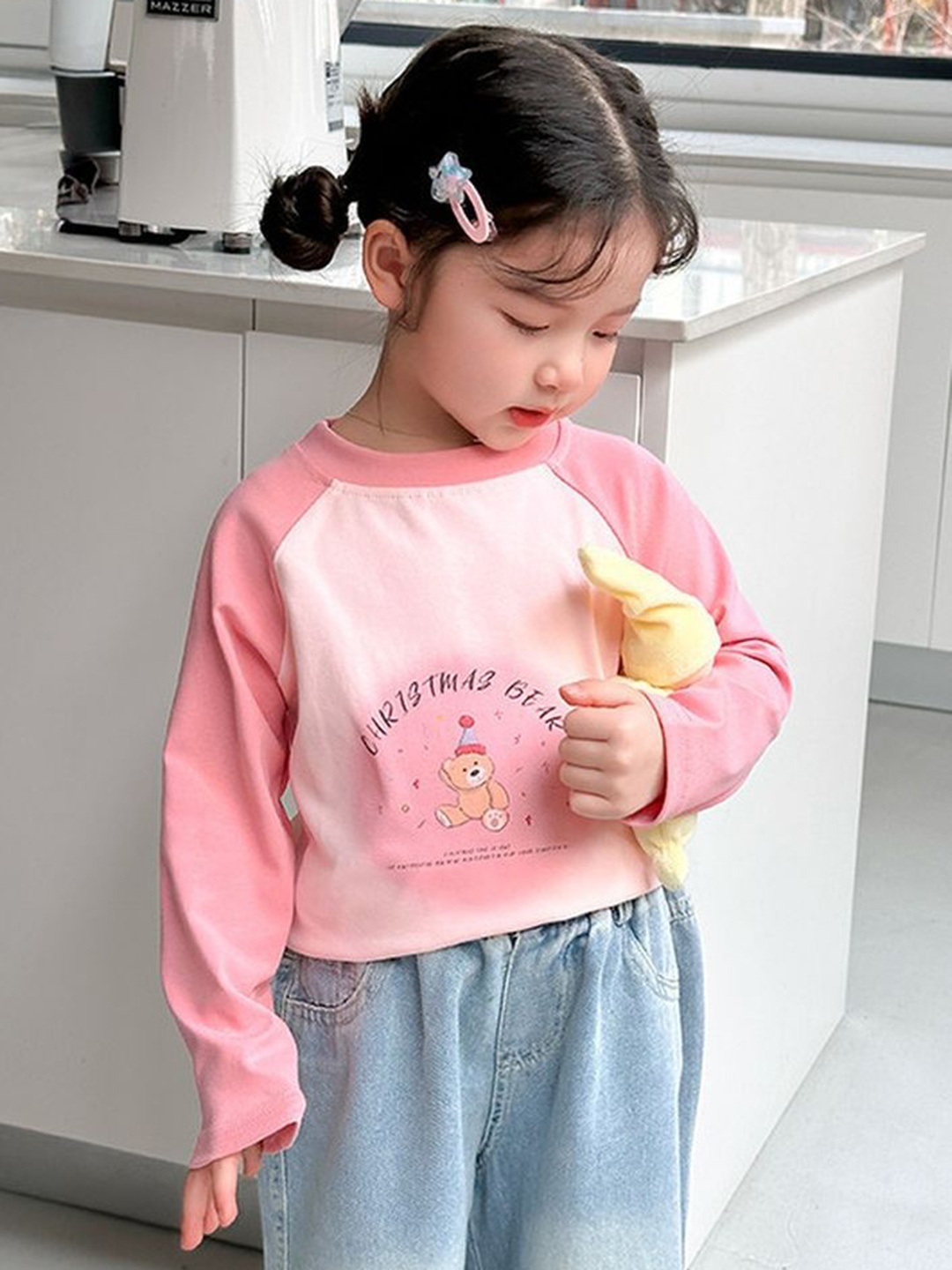 

LULU & SKY Girls Pockets T-shirt, Pink
