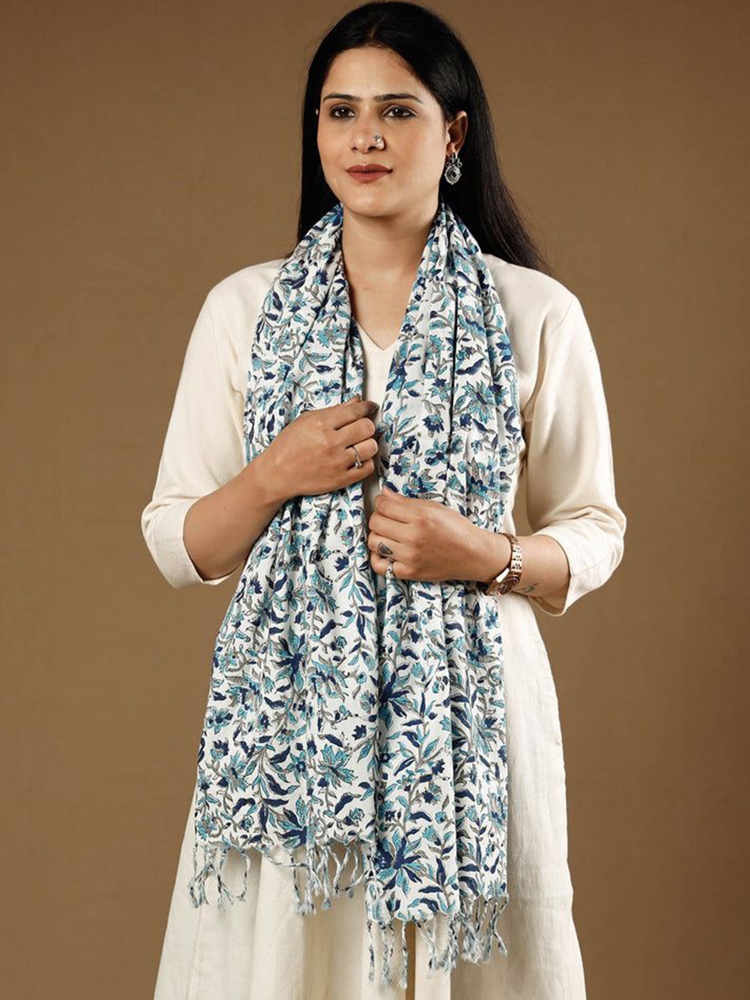 

iTokri Women Printed Stole, Blue