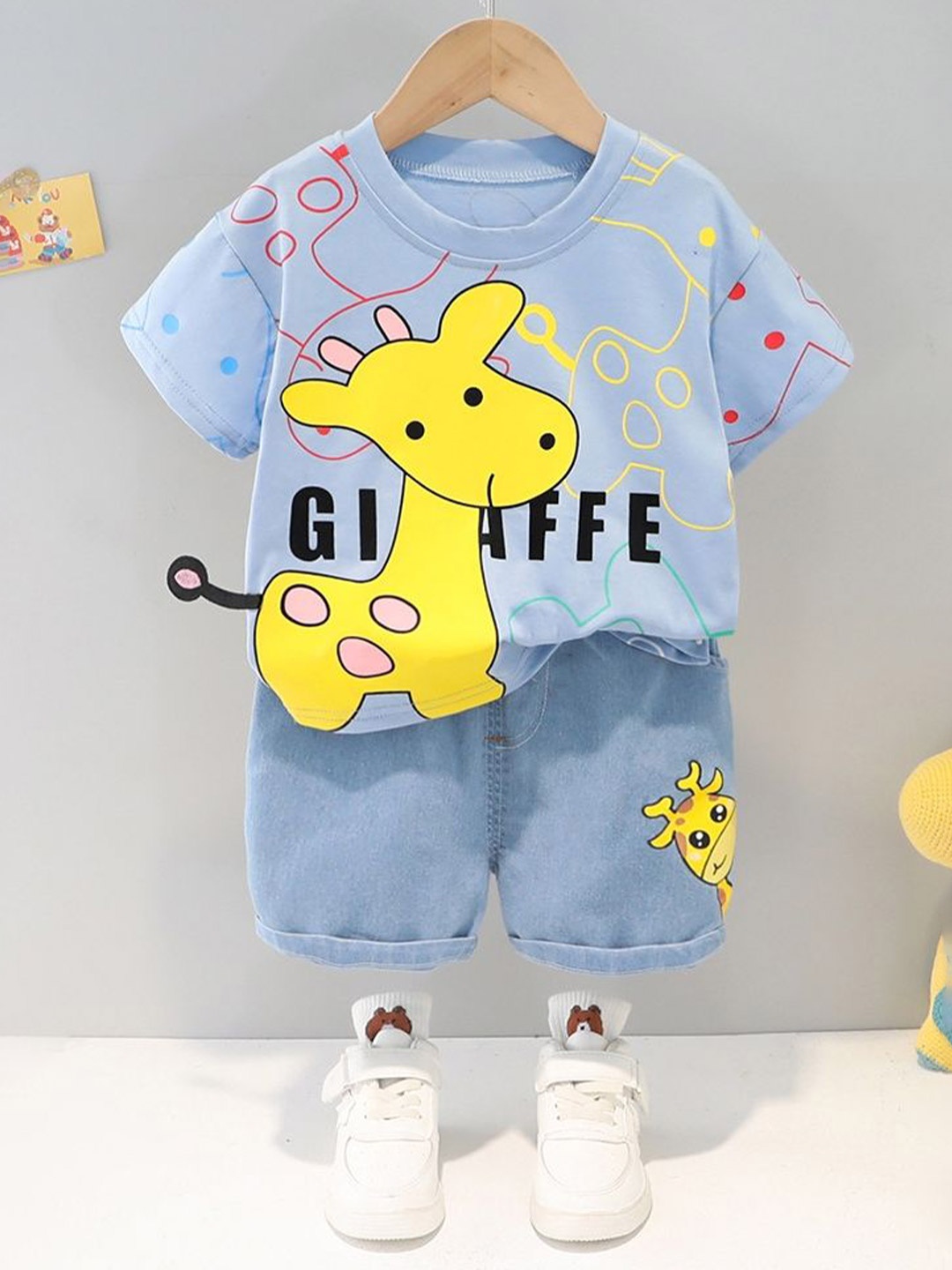 

LULU & SKY Boys Printed T-shirt with Shorts, Blue