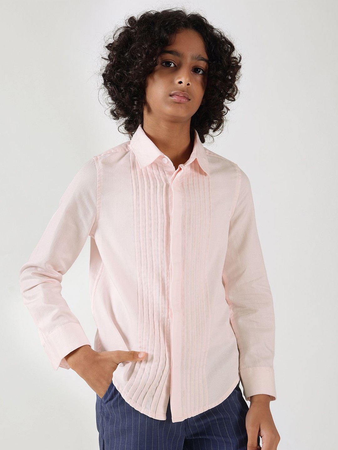 

One Friday Boys Comfort Opaque Casual Shirt, Pink