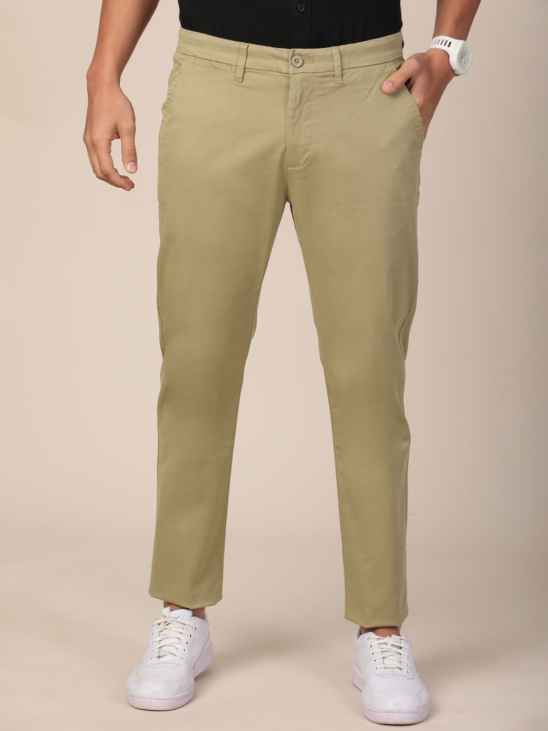 

MERCHANT MARINE Men Tailored Slim Fit Trousers, Beige