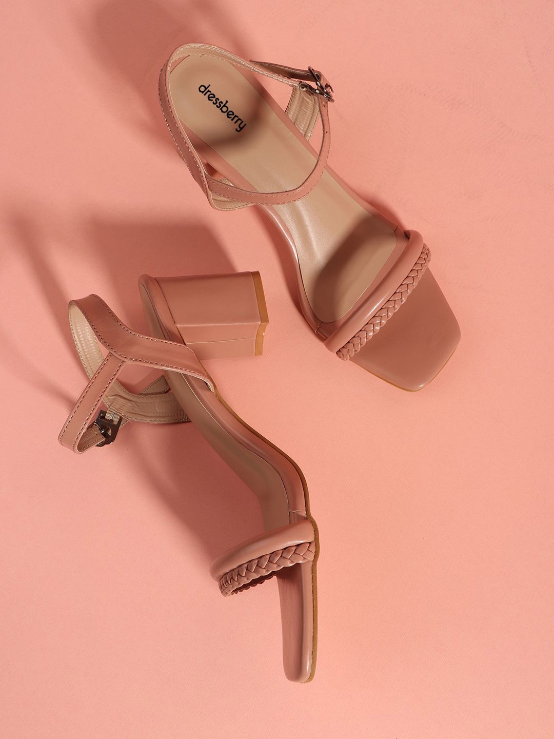 

DressBerry Party Block Sandals, Peach
