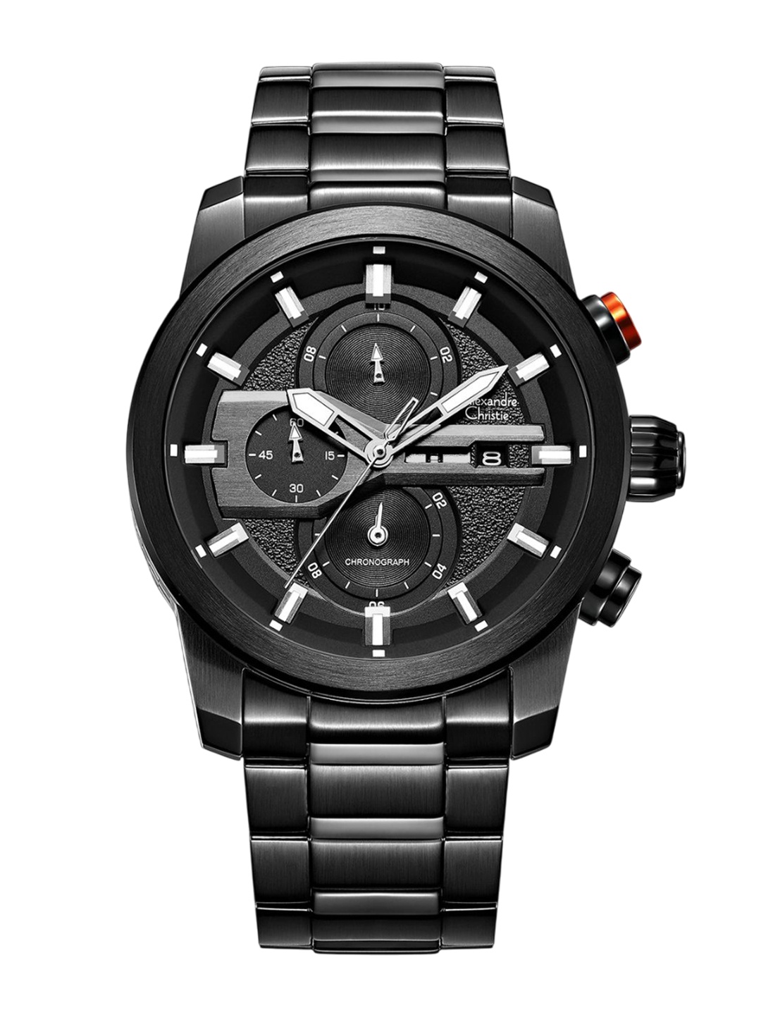 

Alexandre Christie Men Dial & Stainless Steel Bracelet Style Straps Analogue Watch 6562MCBIPBA, Black