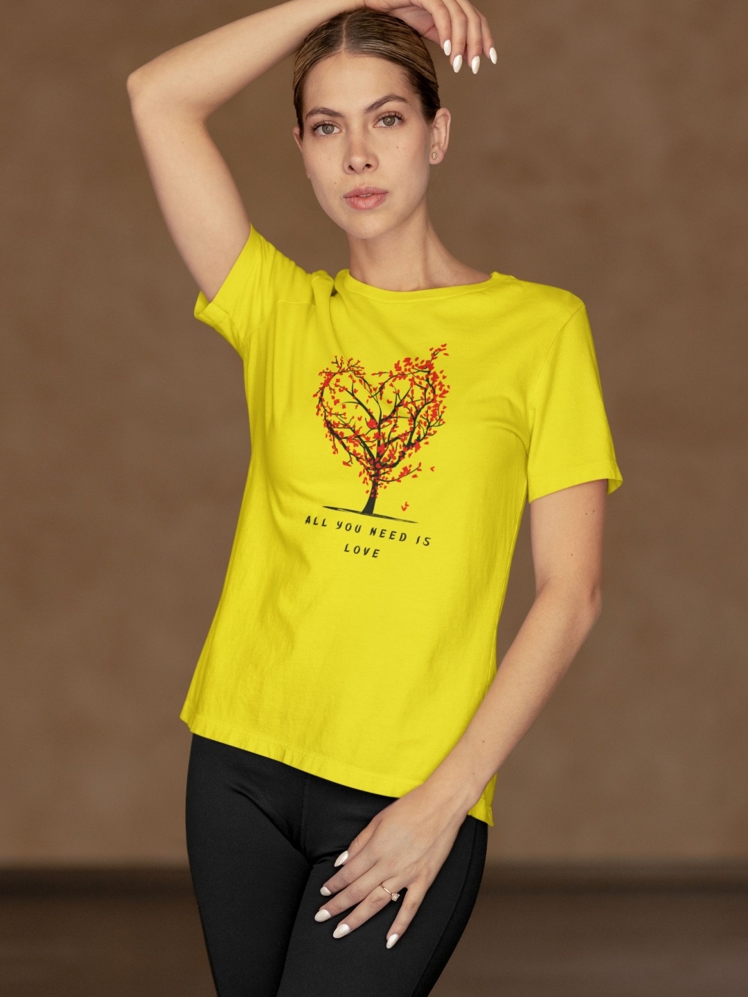 

Moda Rapido Women Typography Cotton Bio Finish Printed T-shirt, Yellow