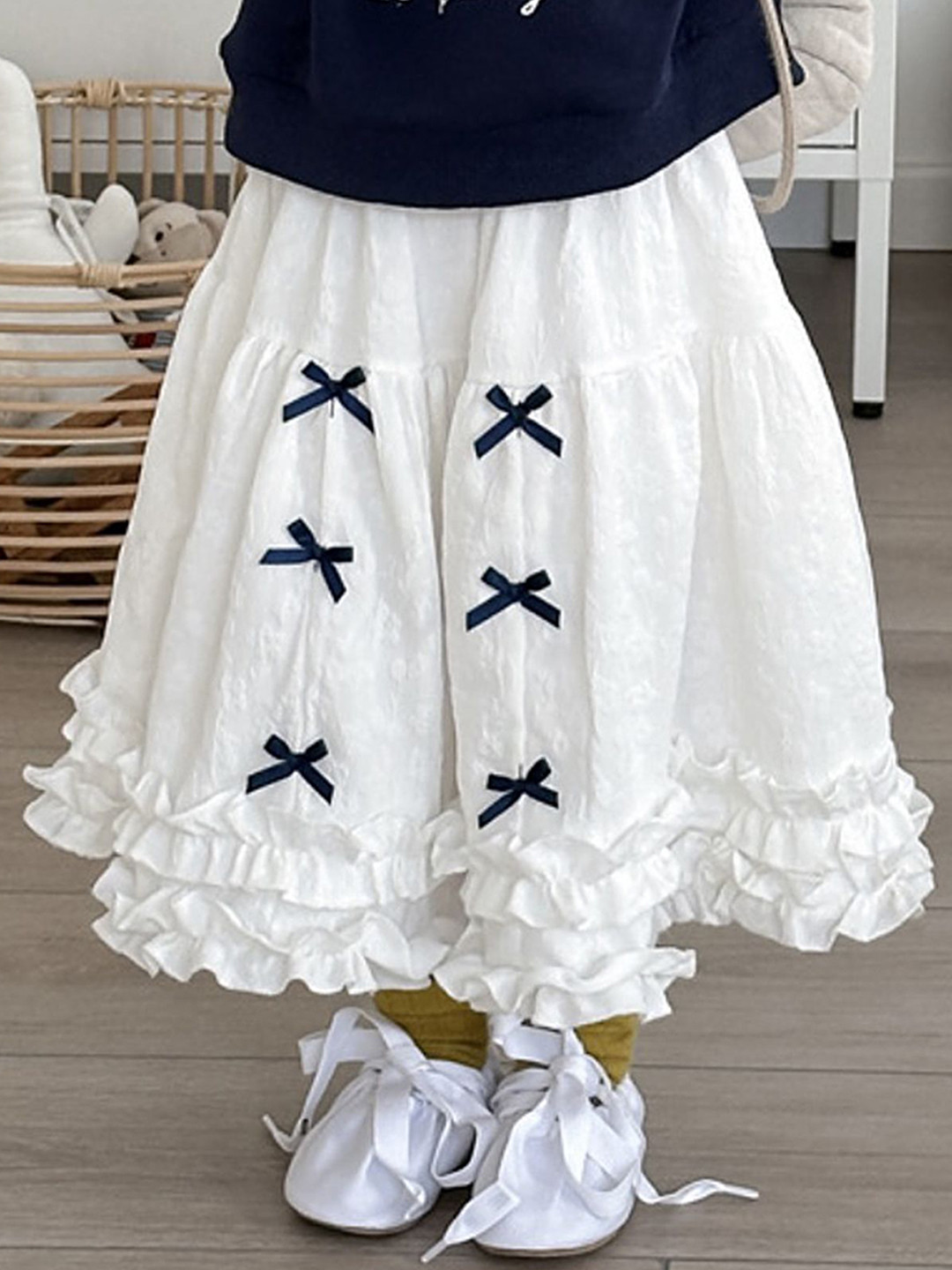 

LULU & SKY Midi A-line Skirt, White