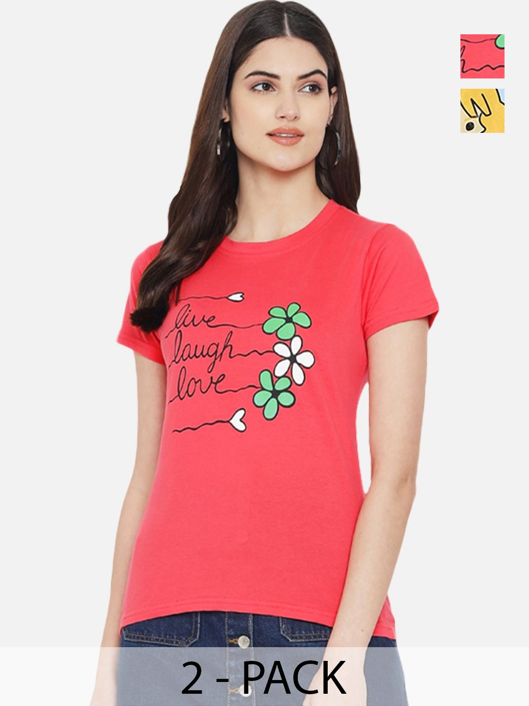 

Dreambe Women Typography Printed T-shirt, Multi