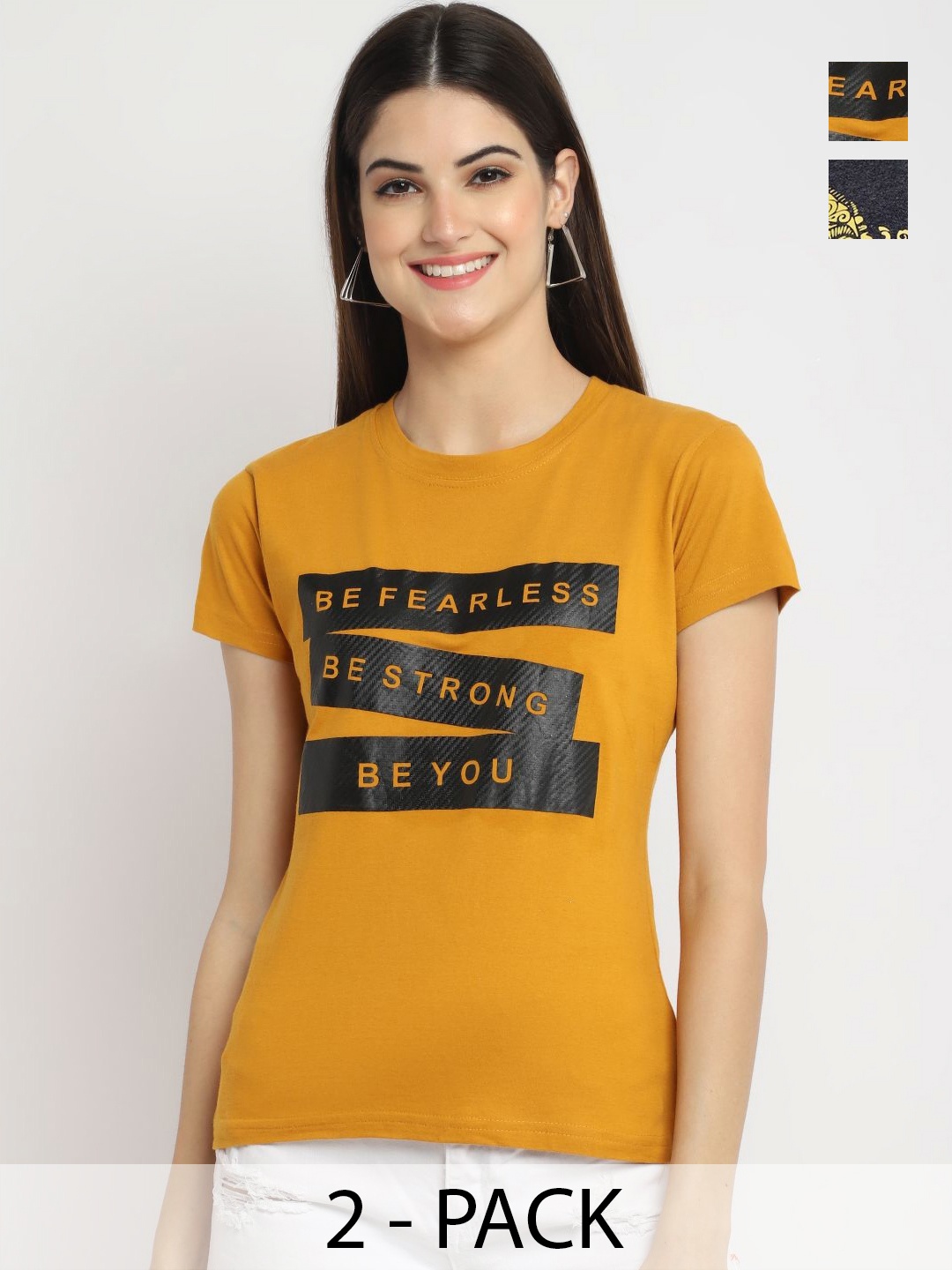 

Dreambe Women Typography Printed T-shirt, Multi