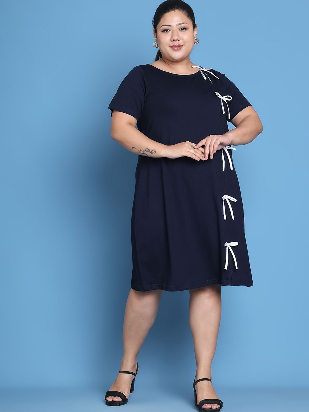 

theRebelinme A-Line Midi Dress, Navy blue
