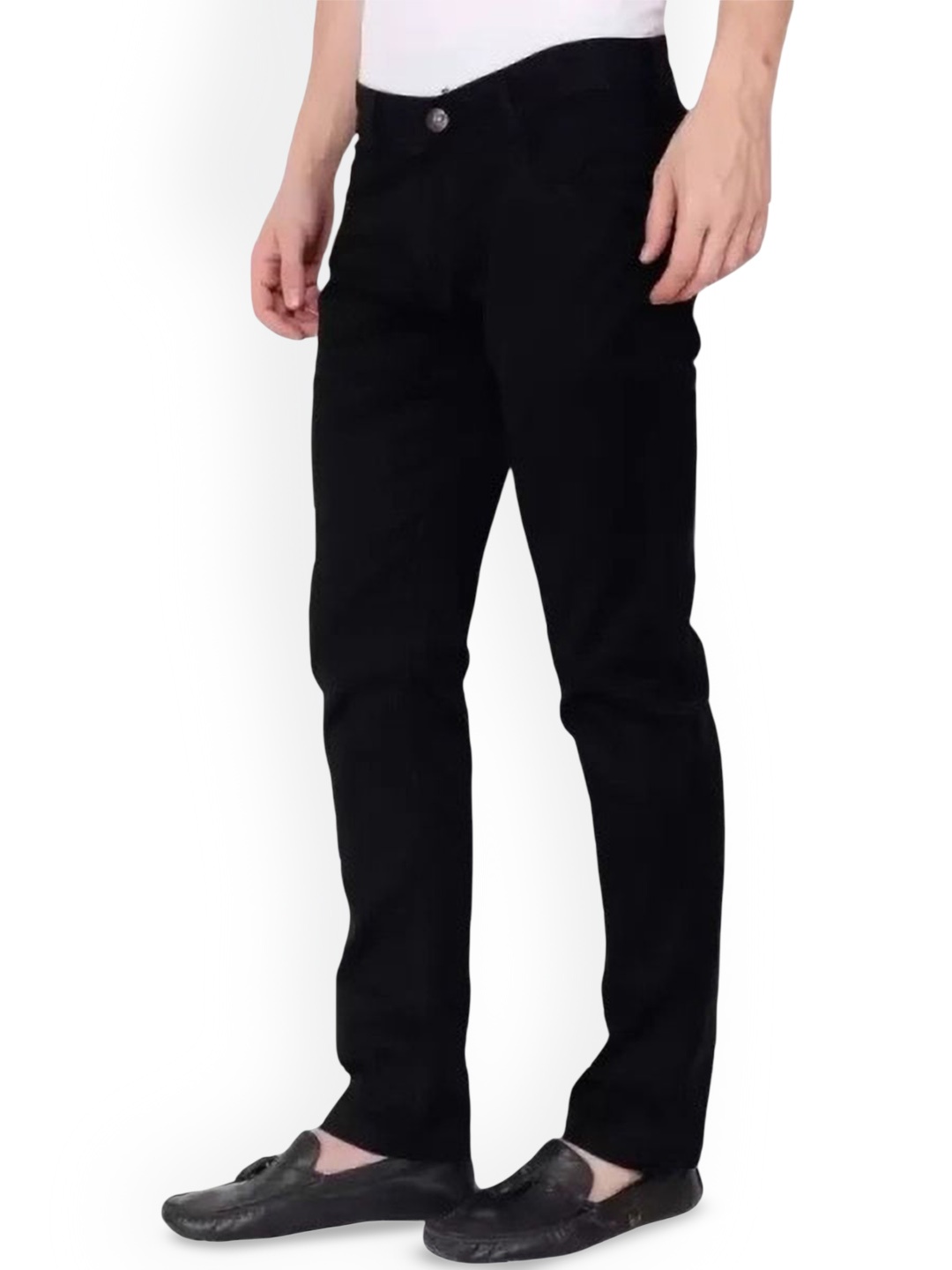 

COMFITS Men Classic Low Distress Stretchable Jeans, Black